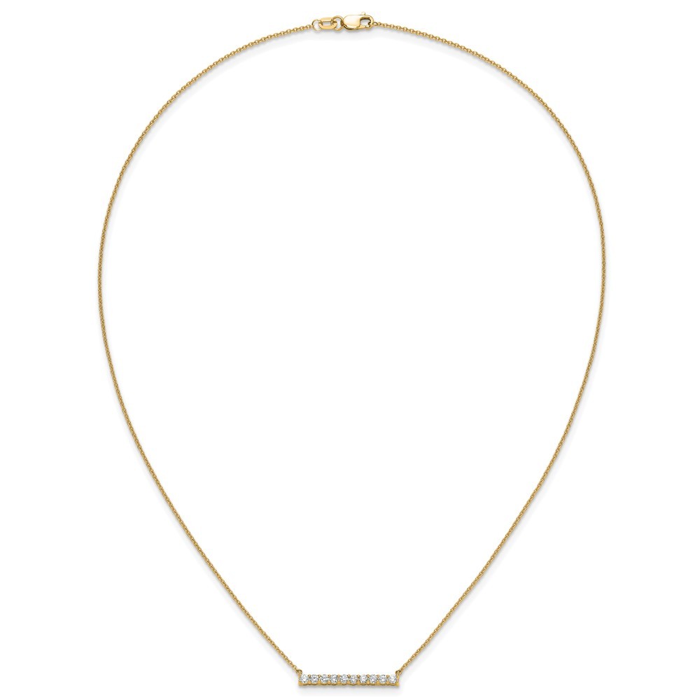 14k Yellow Gold 1/2 carat Lab Grown Diamond Bar Pendant Necklace 18″ VS/SI, G
