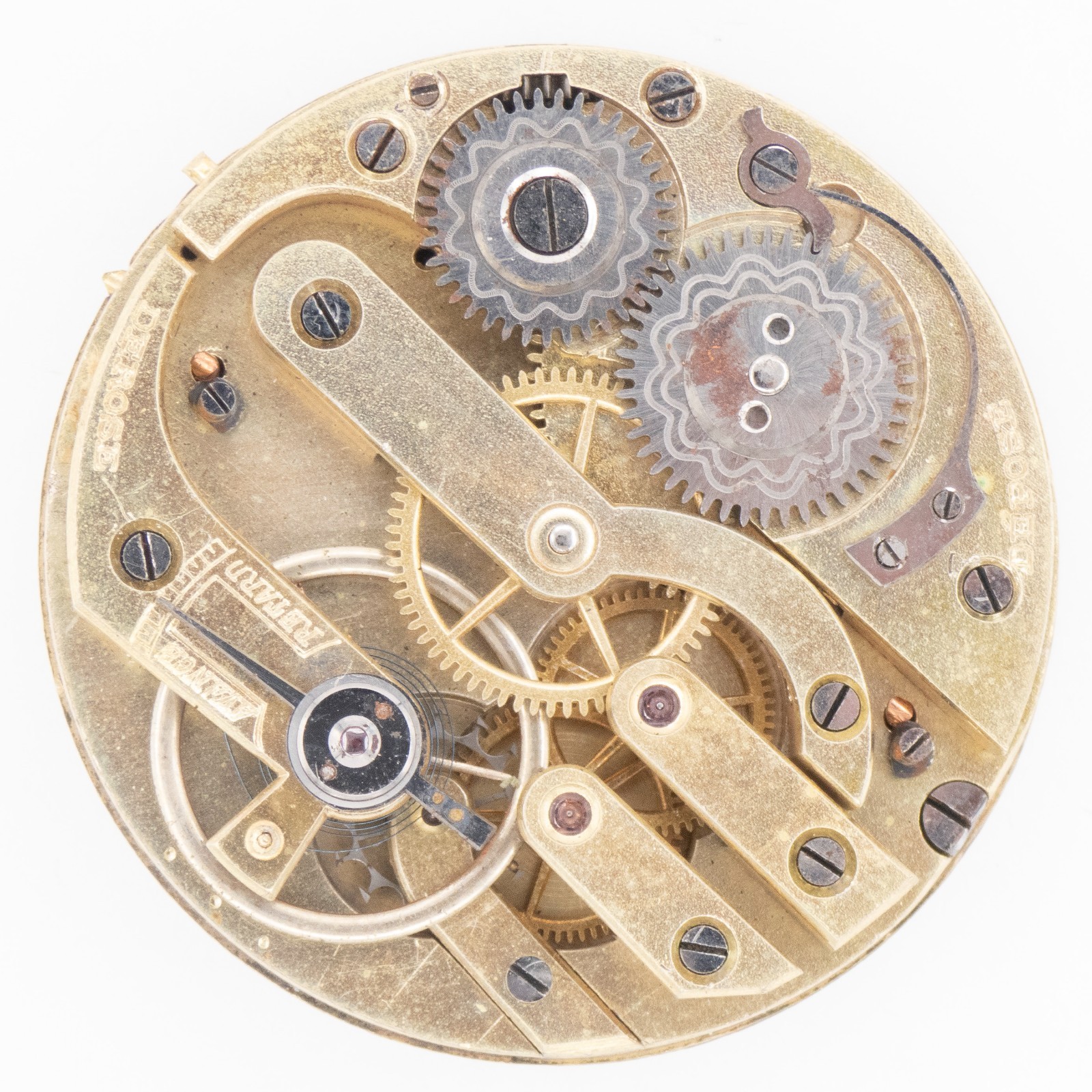 Unsigned Swiss 40.6 x 10.2 mm Antique Pocket Watch Movement