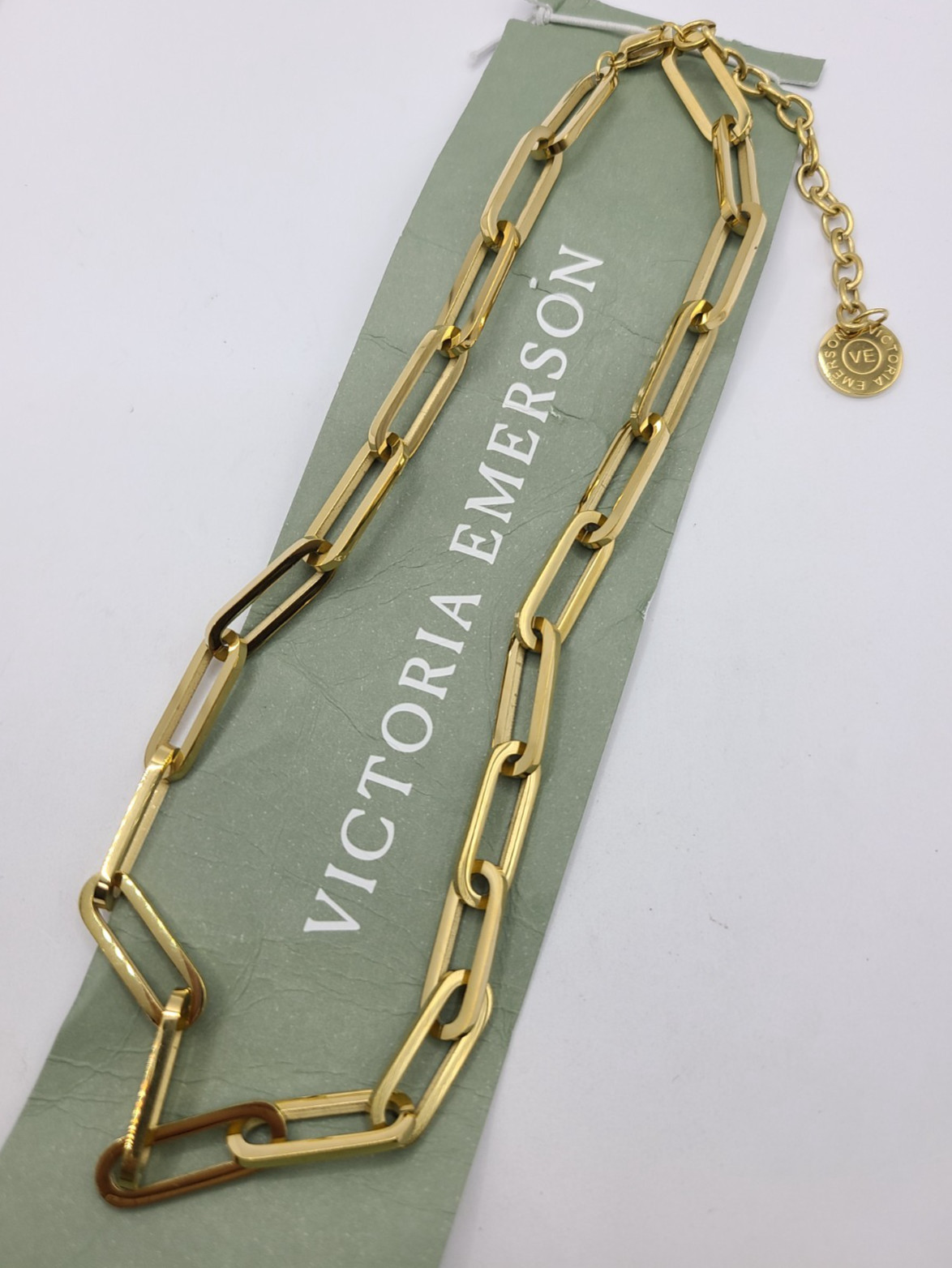 Victoria Emerson Gold Plated Paperclip Chain Necklace 18″