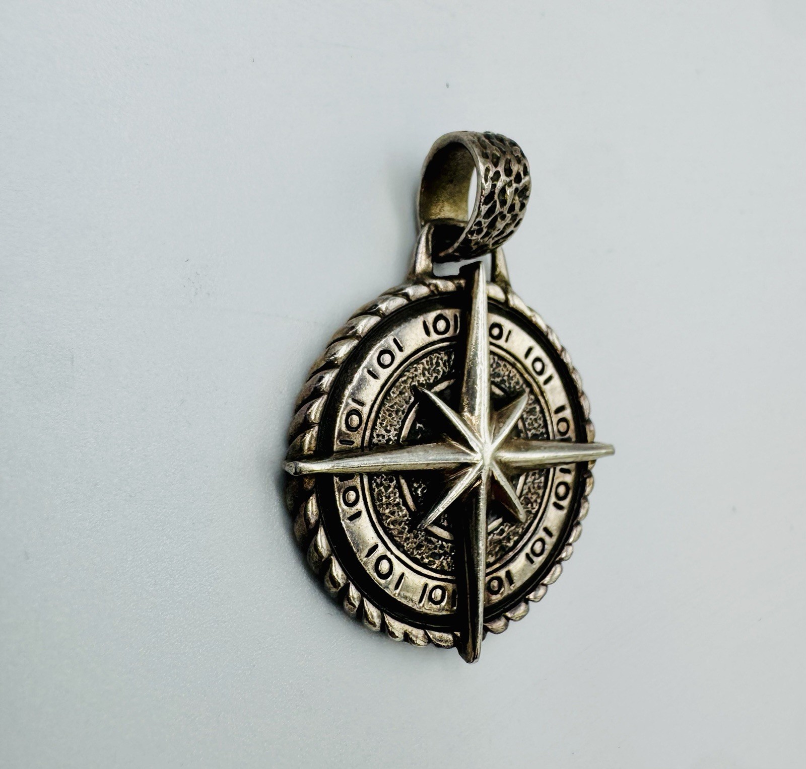 Sterling Silver Compass Pendant for Necklace Signed C&C 925
