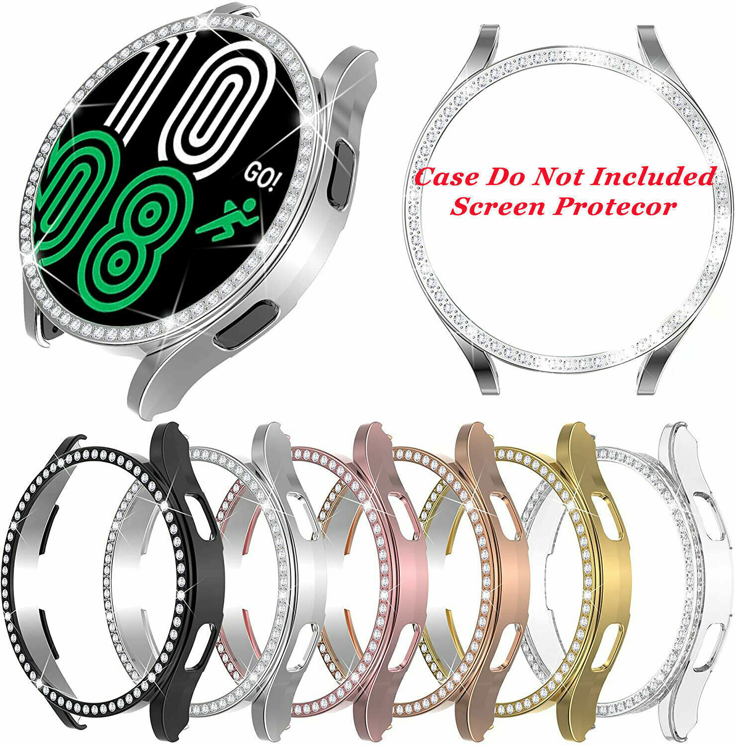 Bling Metal Watch Band + Case For Samsung Galaxy Watch 4 5 6 7 40/44mm