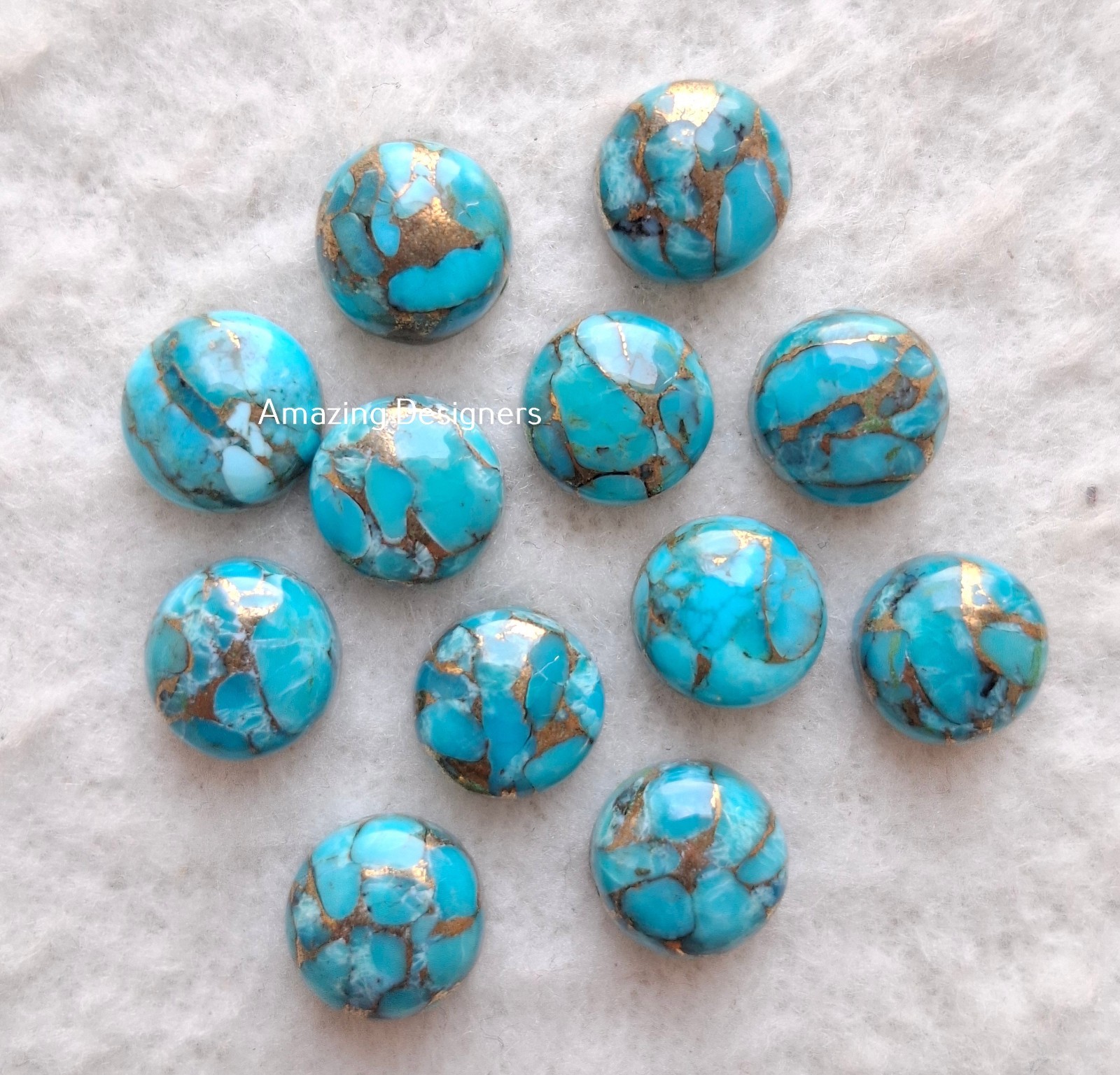 Natural Blue Copper Turquoise Round Cabochon 5mm to 20mm Loose Gemstone