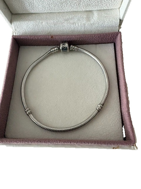 Pandora Moments Sterling Silver Snake Chain Bracelet 19 cm with Clasp