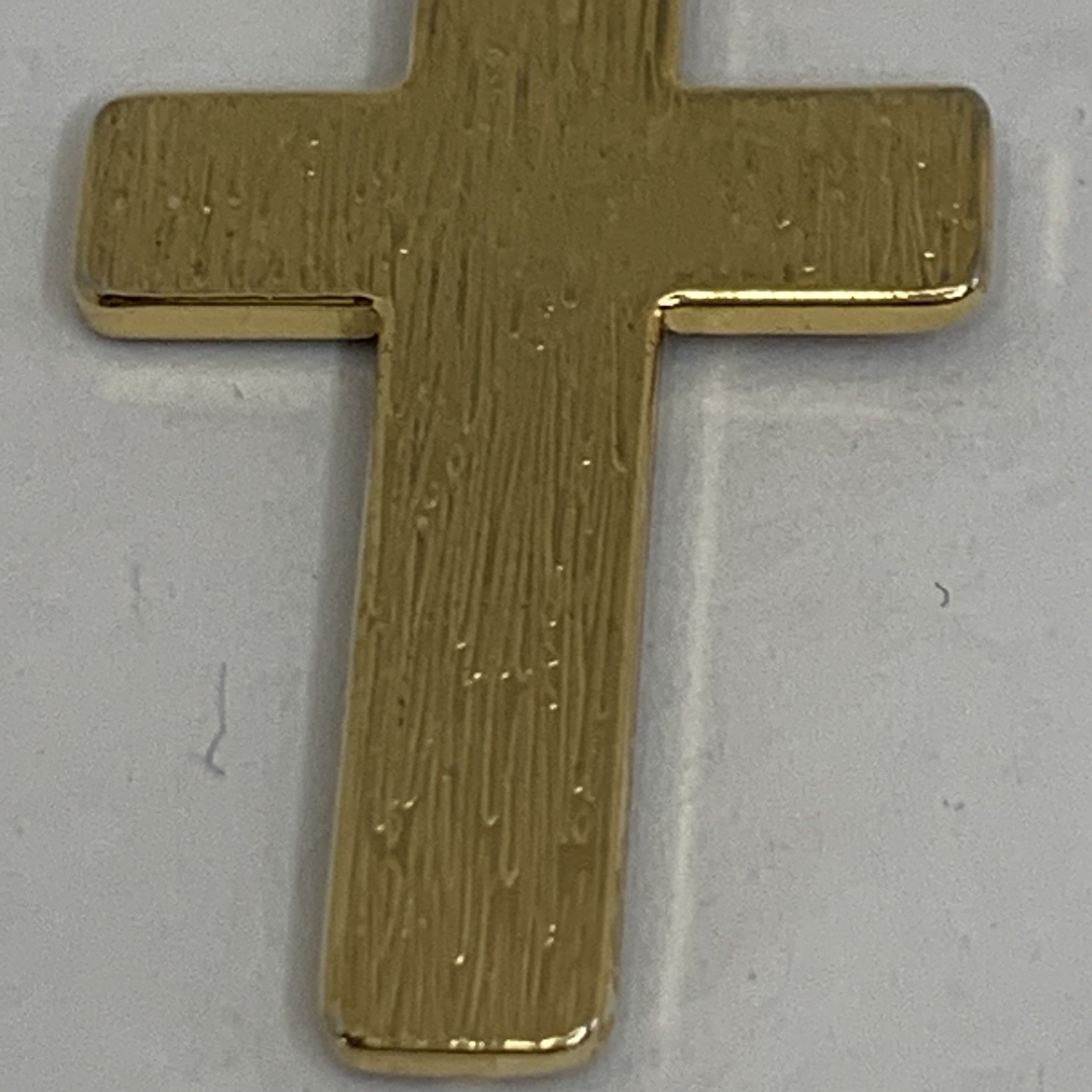 Damascene Spanish Etched Cross Gold Tone Pendant 1 7/8″ L Toledo