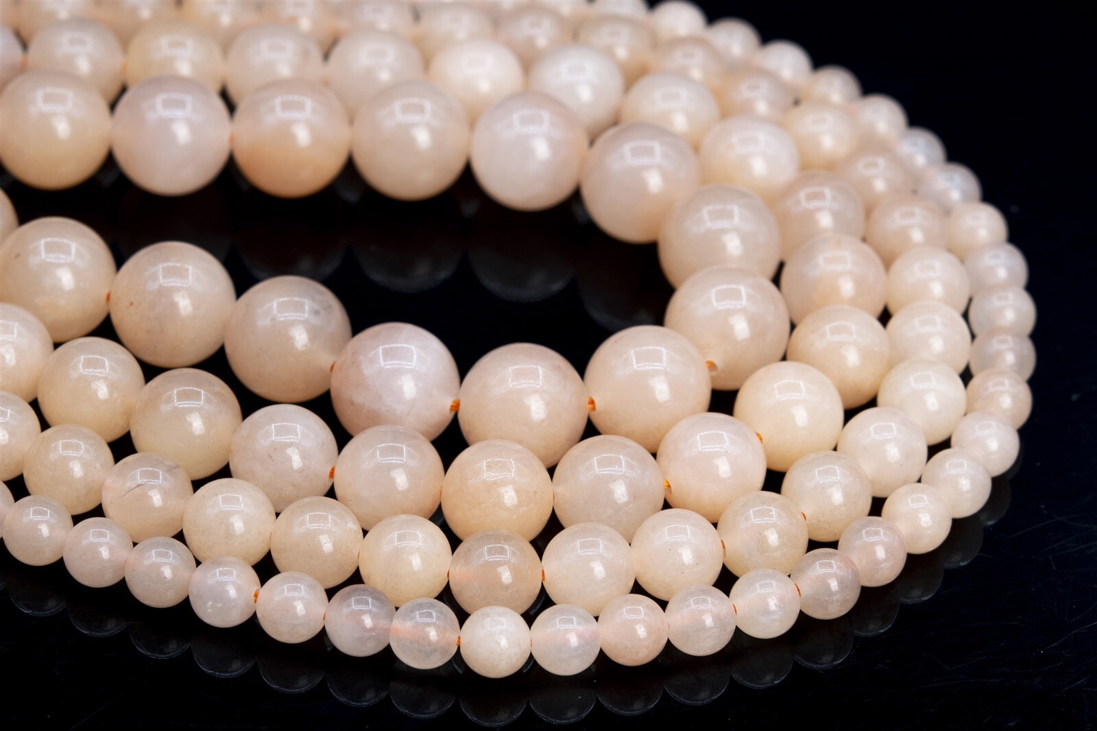 Natural Orange Peach Jade Beads Grade AAA Round Loose Beads 6-7/8/10/12MM