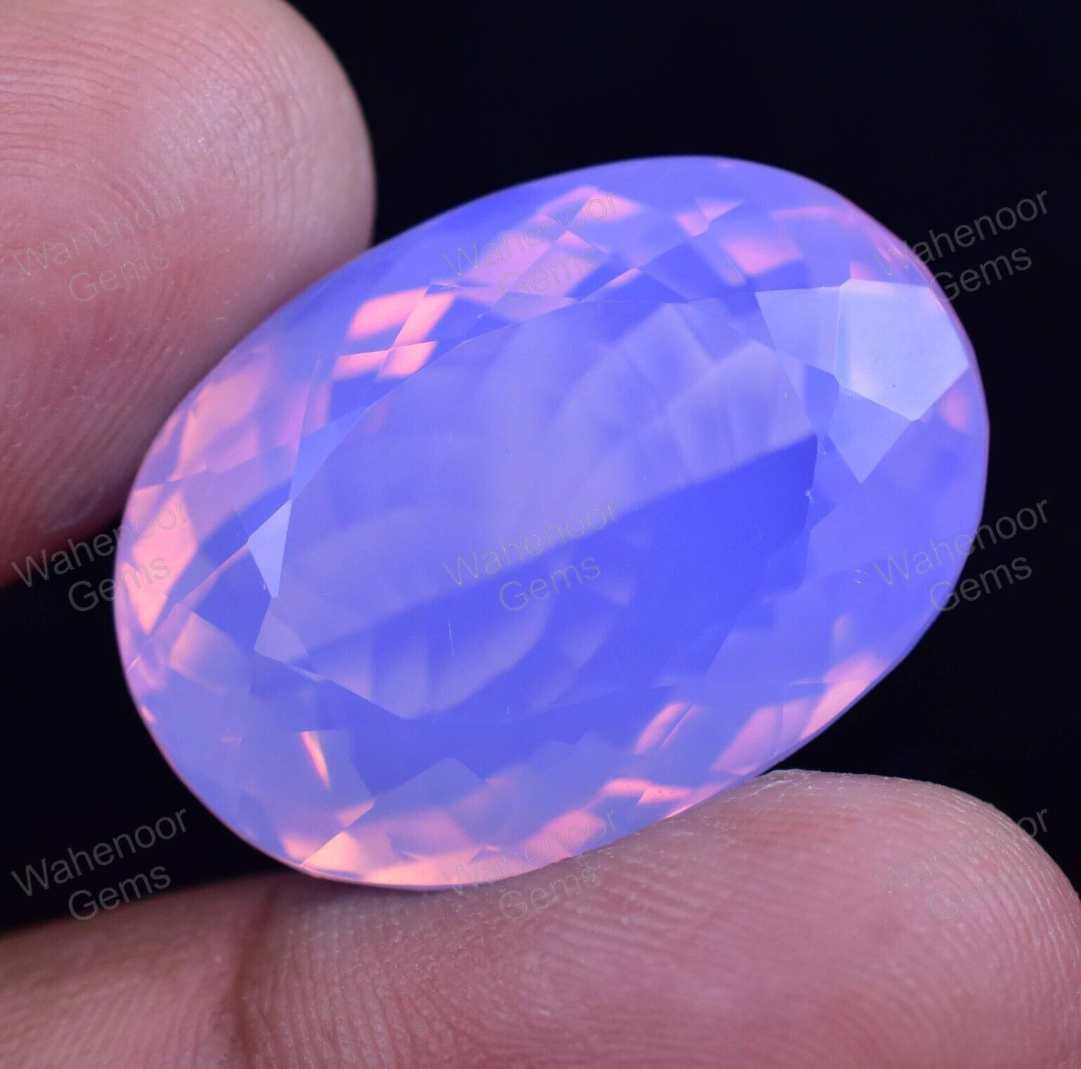 Natural Purple-Pink Welo Opal 50.60 Ct Oval Certified Unheated Loose Gemstone