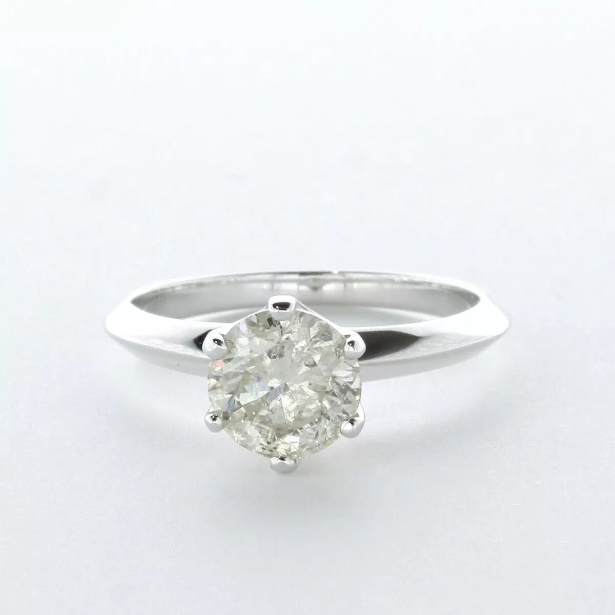 Solitaire Engagement Ring Solid 14K Gold 2.51 CT Round Lab-Grown Diamond H SI1