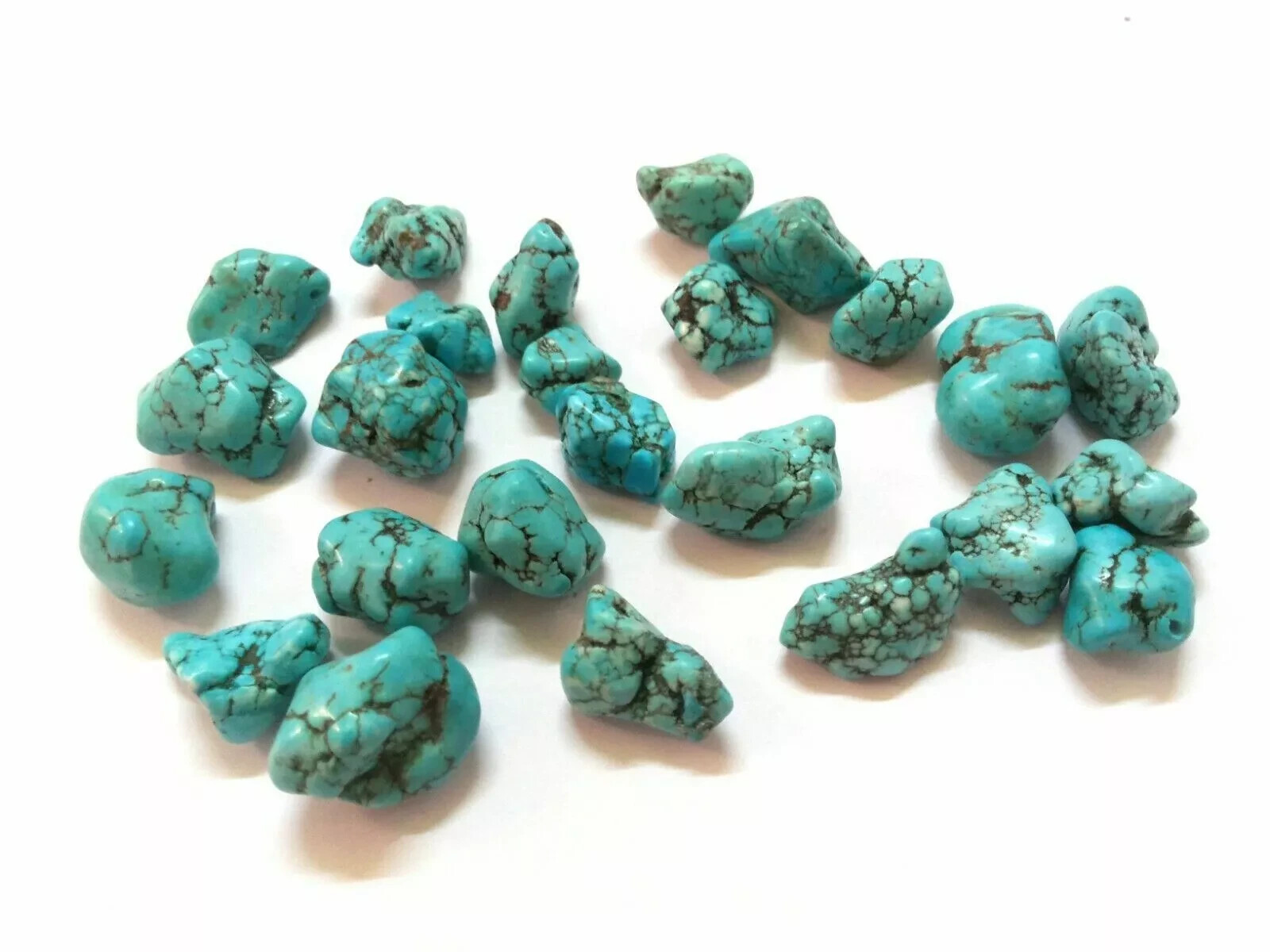 Sleeping Beauty Turquoise Nuggets Smooth 18x24mm Beads Loose Turquoise 25 Pecs