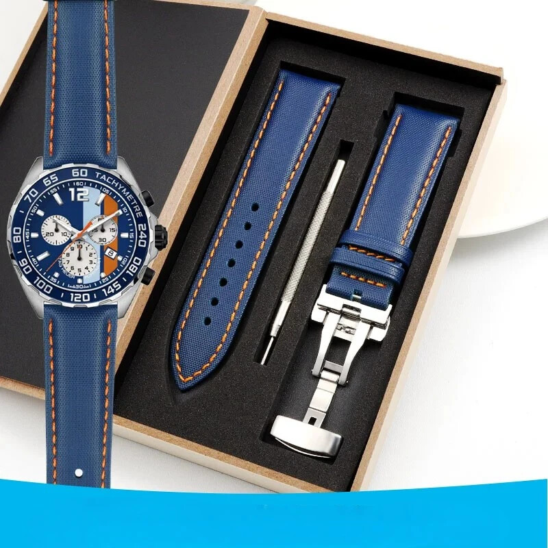 Nylon Leather Canvas Fabric Watchband for TAG Heuer Watch Diving Sports Strap