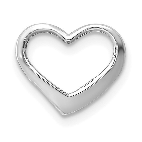 14K or 10k Yellow White or Rose Gold 2-D Floating Heart Slides Charm Pendant