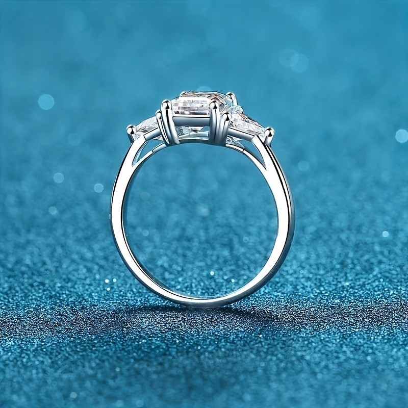 3 Carat Moissanite Engagement Ring 925 Silver Size 6 7 8 9