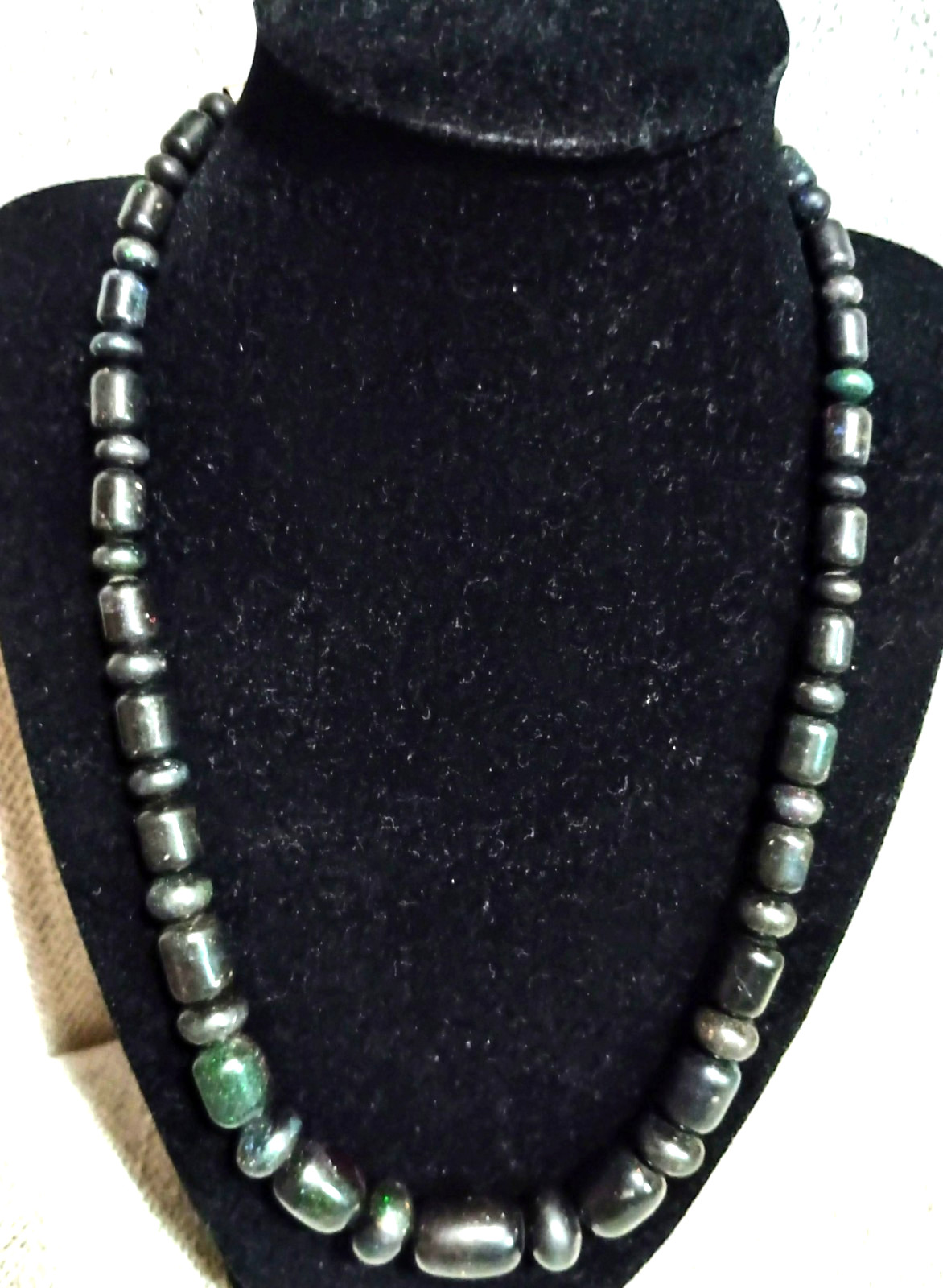 JAY KING STERLING SILVER BLACK OPAL NECKLACE 18″W/3″ EXTENDER AND EARRINGS SET
