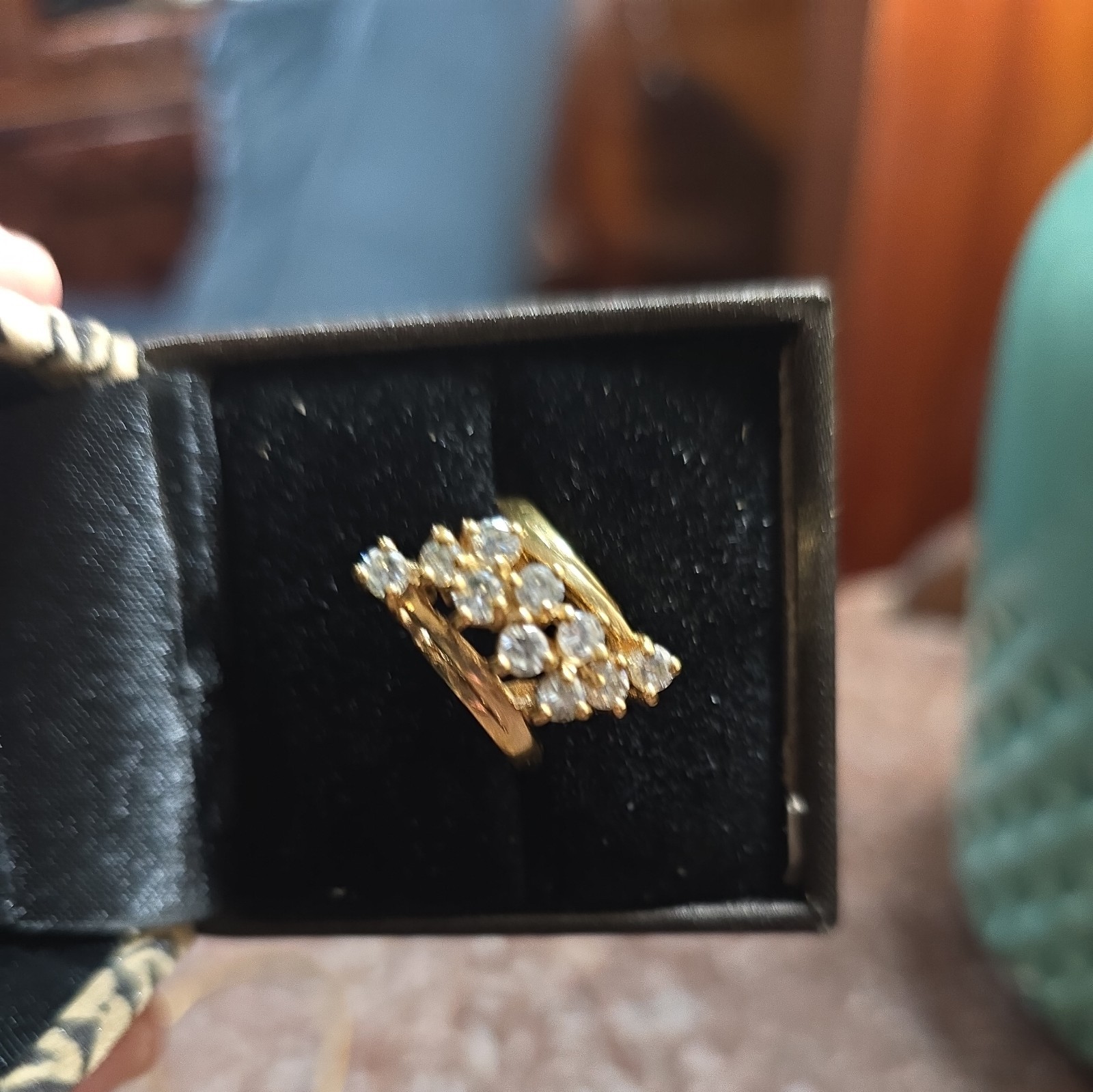 14k Gold Vintage Cocktail Ring Size 8 Immaculate Barley Worn!