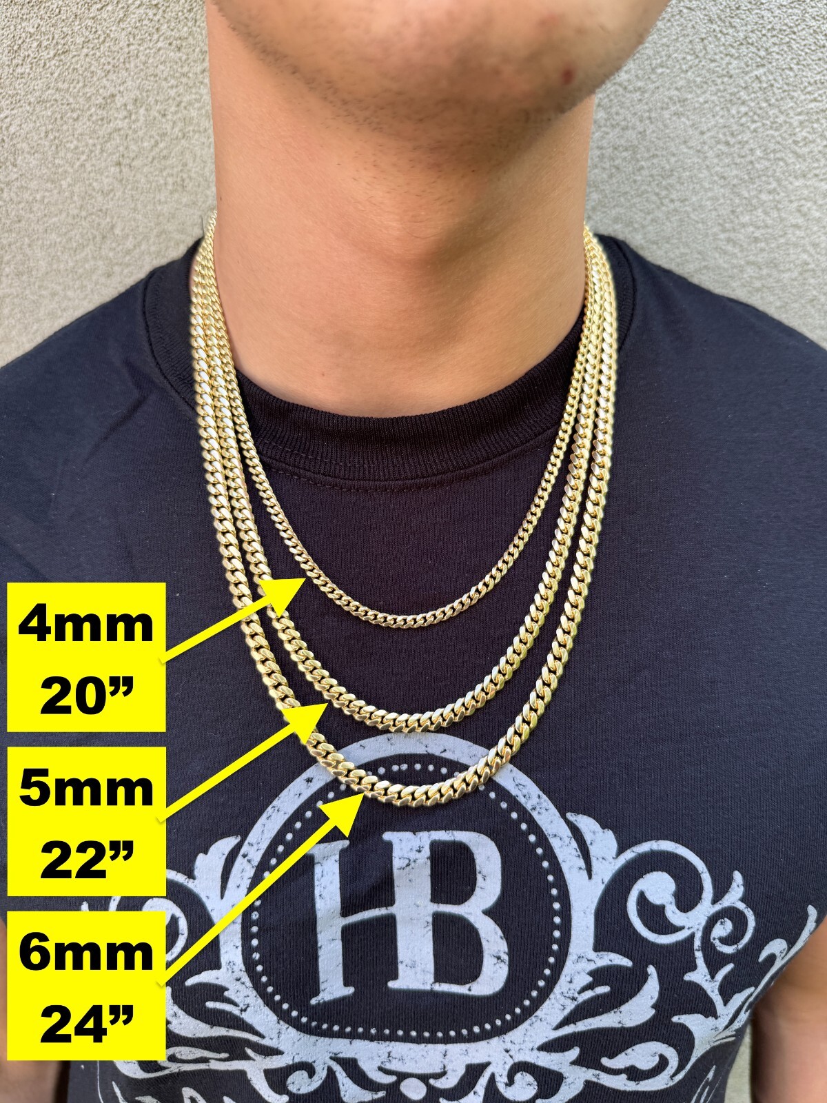Miami Cuban Link Chain Bracelet 14k Gold Plated Solid 925 Silver Box Lock ITALY
