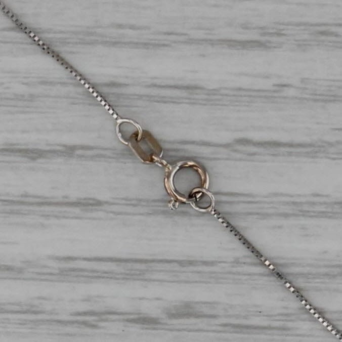 18.5″ 0.5mm Box Chain Necklace 14k White Gold