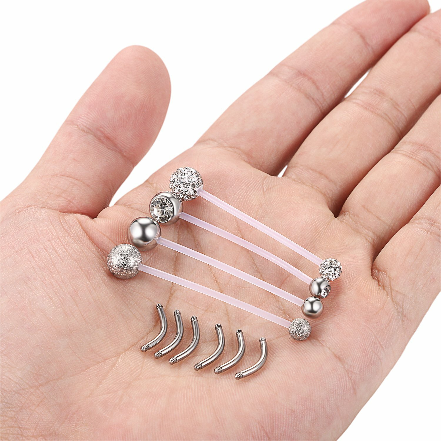 4Pcs 14G Pregnancy Belly Button Rings Sport Maternity Flexible Navel Belly Rings