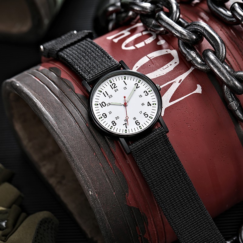 Men Military Watch Quartz Casual Analog Sports Wristwatch Nylon Strap Luminous