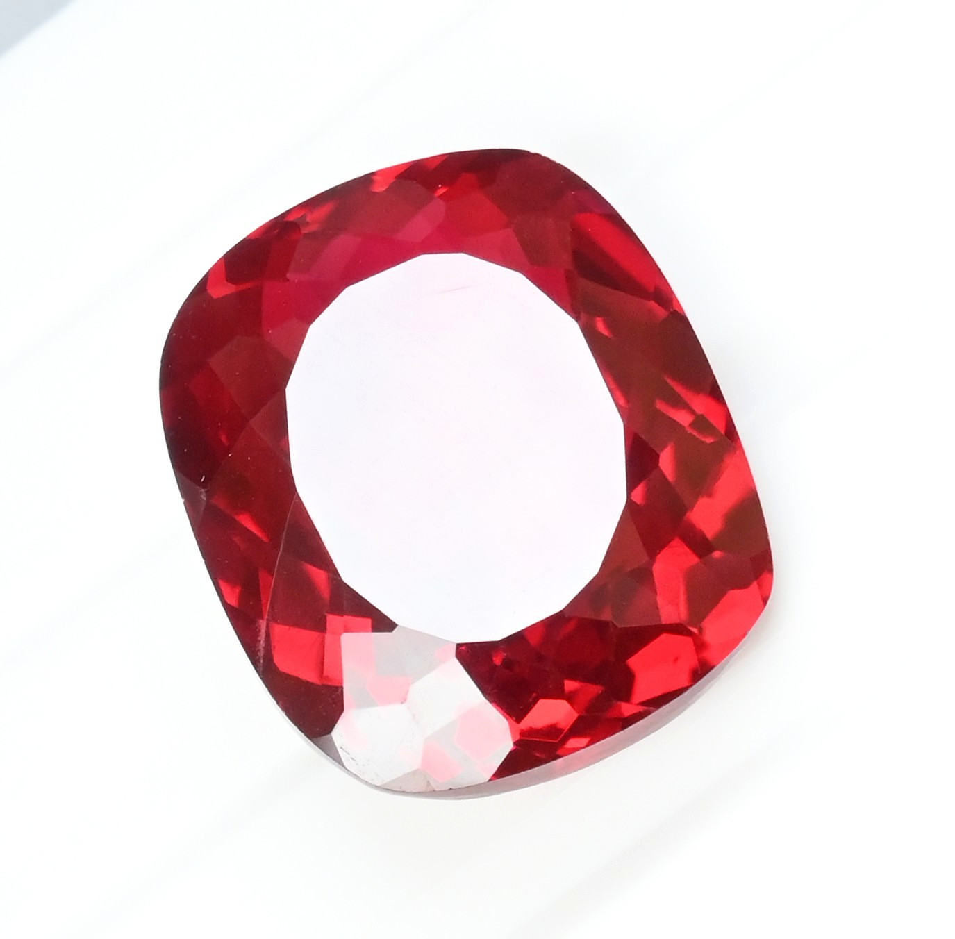 39.60 Ct Natural Mozambique Blood Red Ruby Cushion Certified Flawless Gemstone