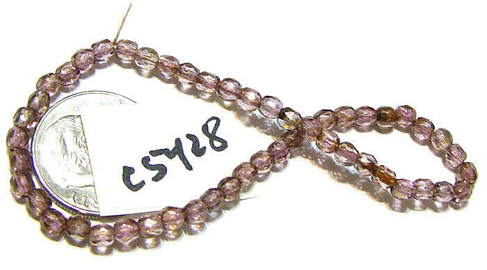 Czech Glass Faceted Round Bead LIGHT AMETHYST CAPRI 3mm NOS Approx 50 C5428