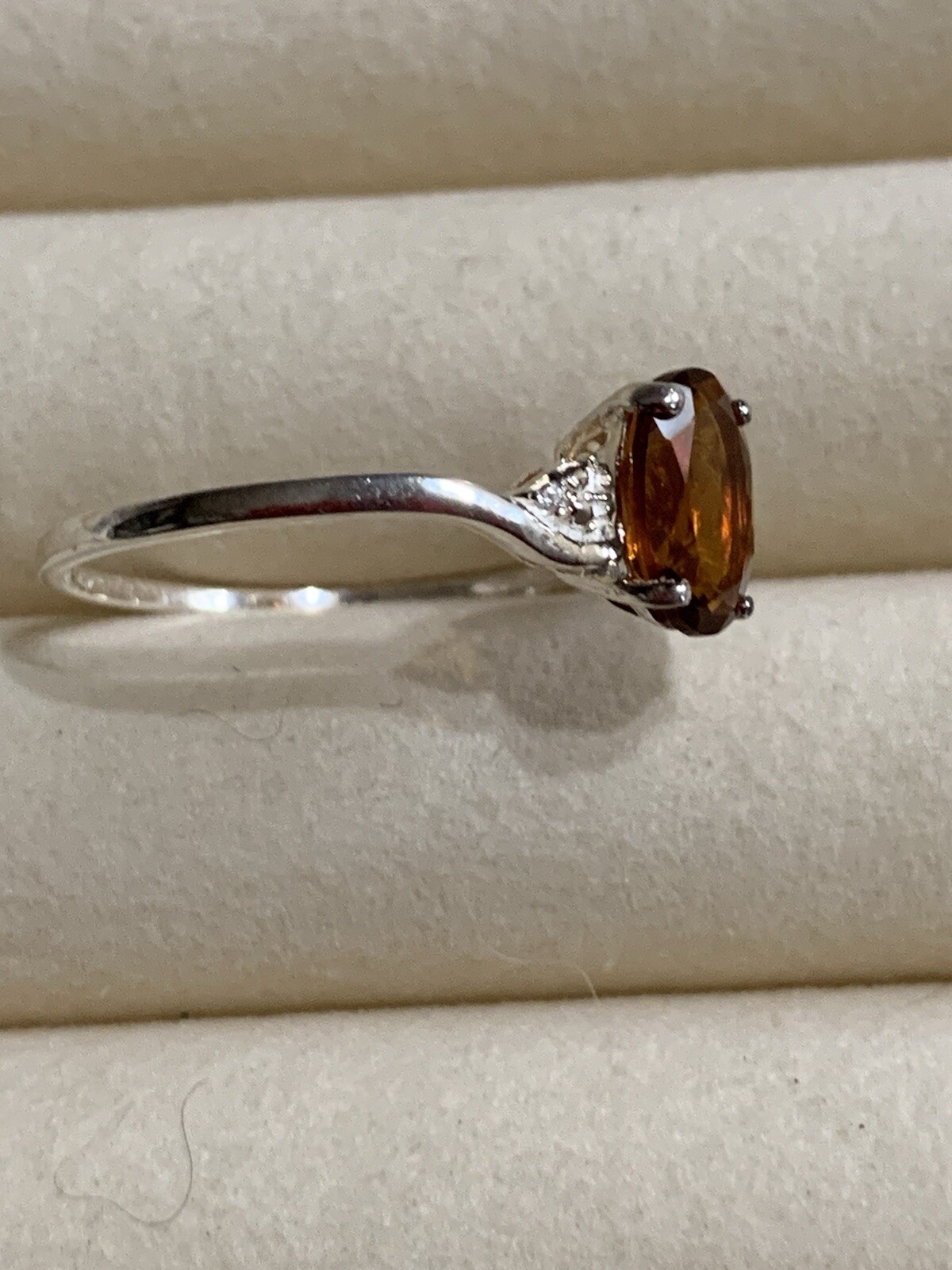 New-Madeira Citrine Combodian Zicron sterling Silver Ring- Sz.11
