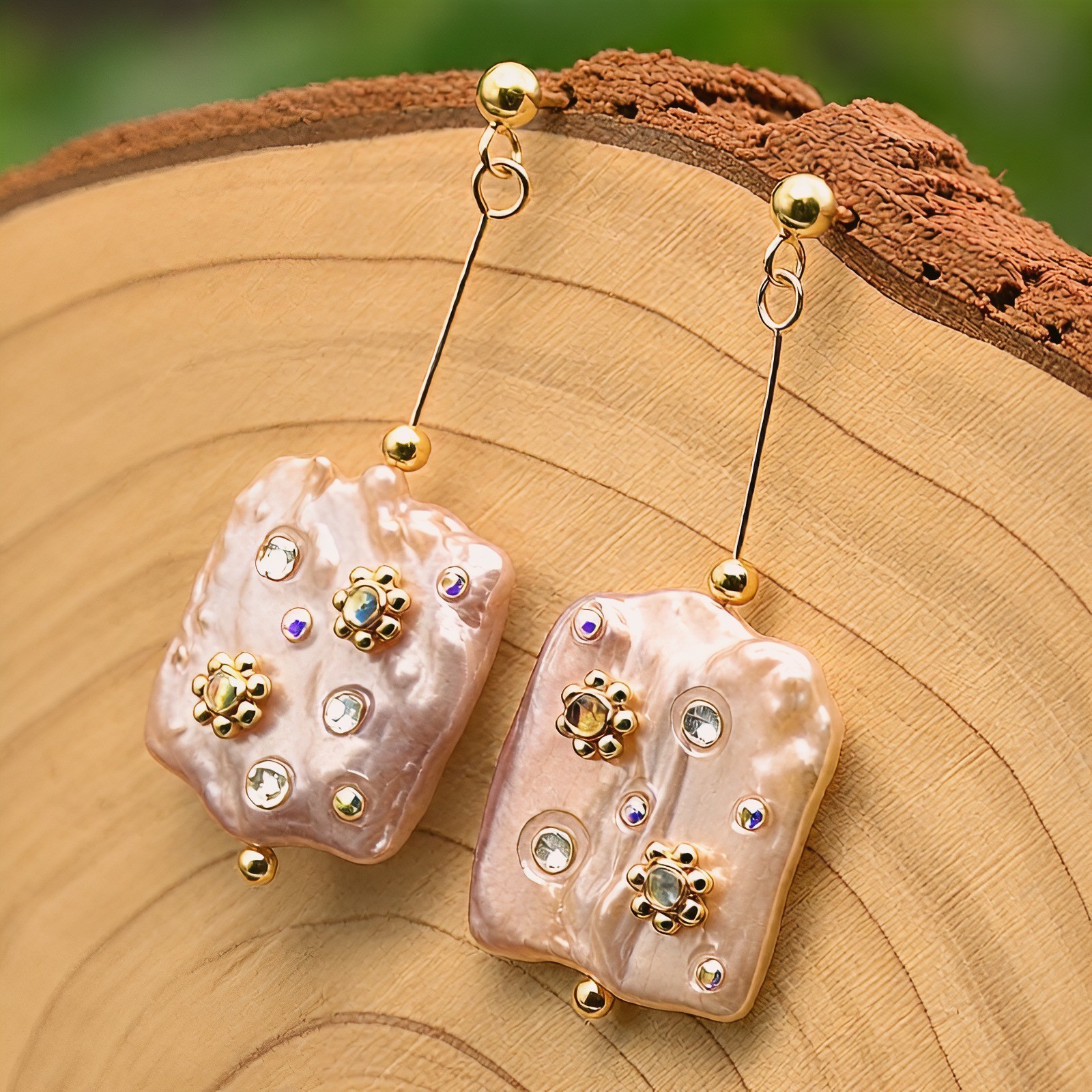 Handmade Natural Pearl Drop Dangle Earrings 925 Sterling Silver Wedding Gift