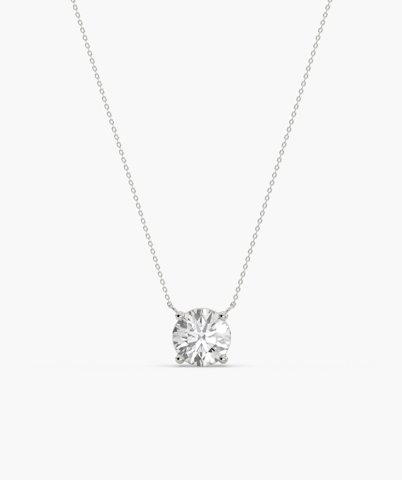 14K Gold Round Lab Grown Diamond Minimalist Solitaire Pendant Necklace For Woman
