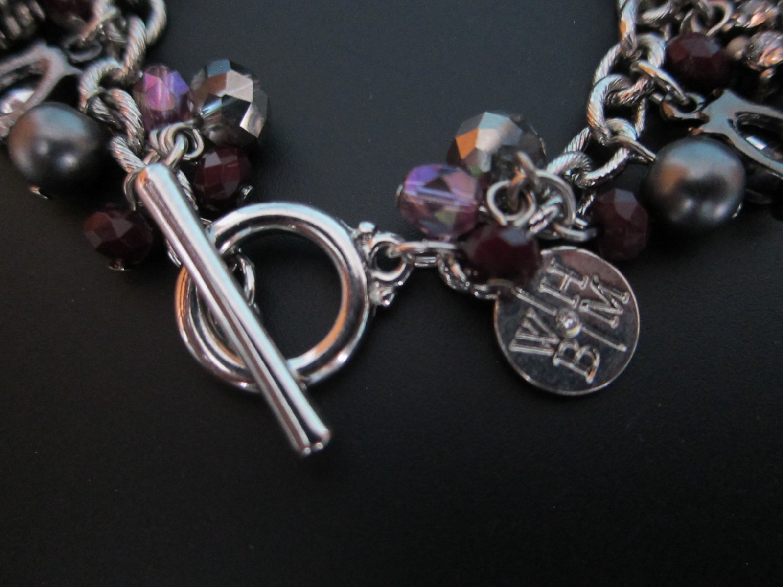 White House Black Market (WHBM) Burgundy Bracelet & Dangle Earrings Set