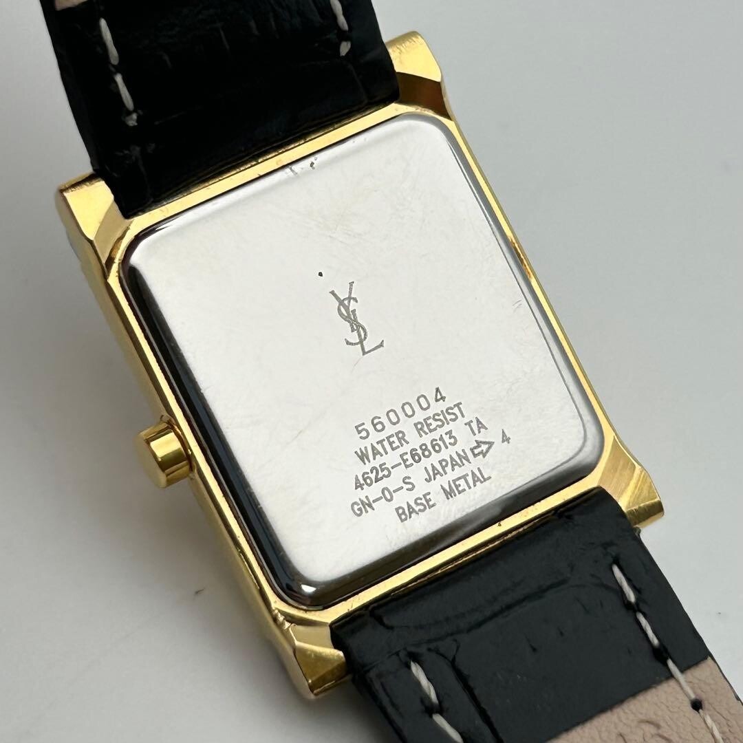 Yves Saint Laurent 4625-E68613 Womens Gold Square Quartz Watch Roman Dial