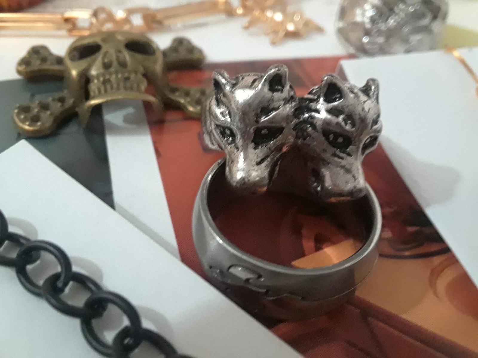 Rockabilly, Punk, Mixed Jewelry Lot – Skull, Spider web, Wolf, Spikes, Goth, Emo