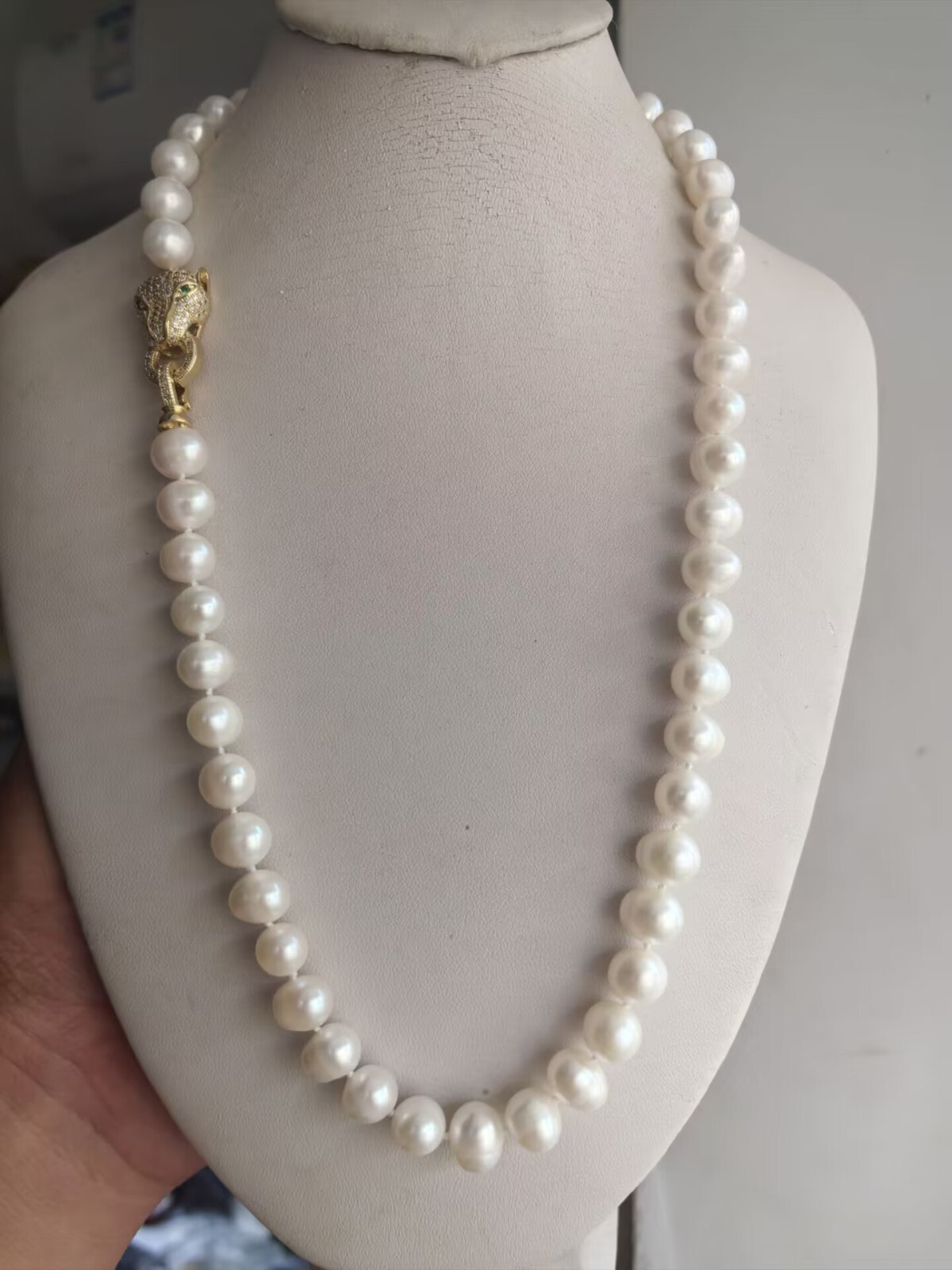 16-35 inch white freshwater Akoya pearl 9-10mm white pearl necklace 925s