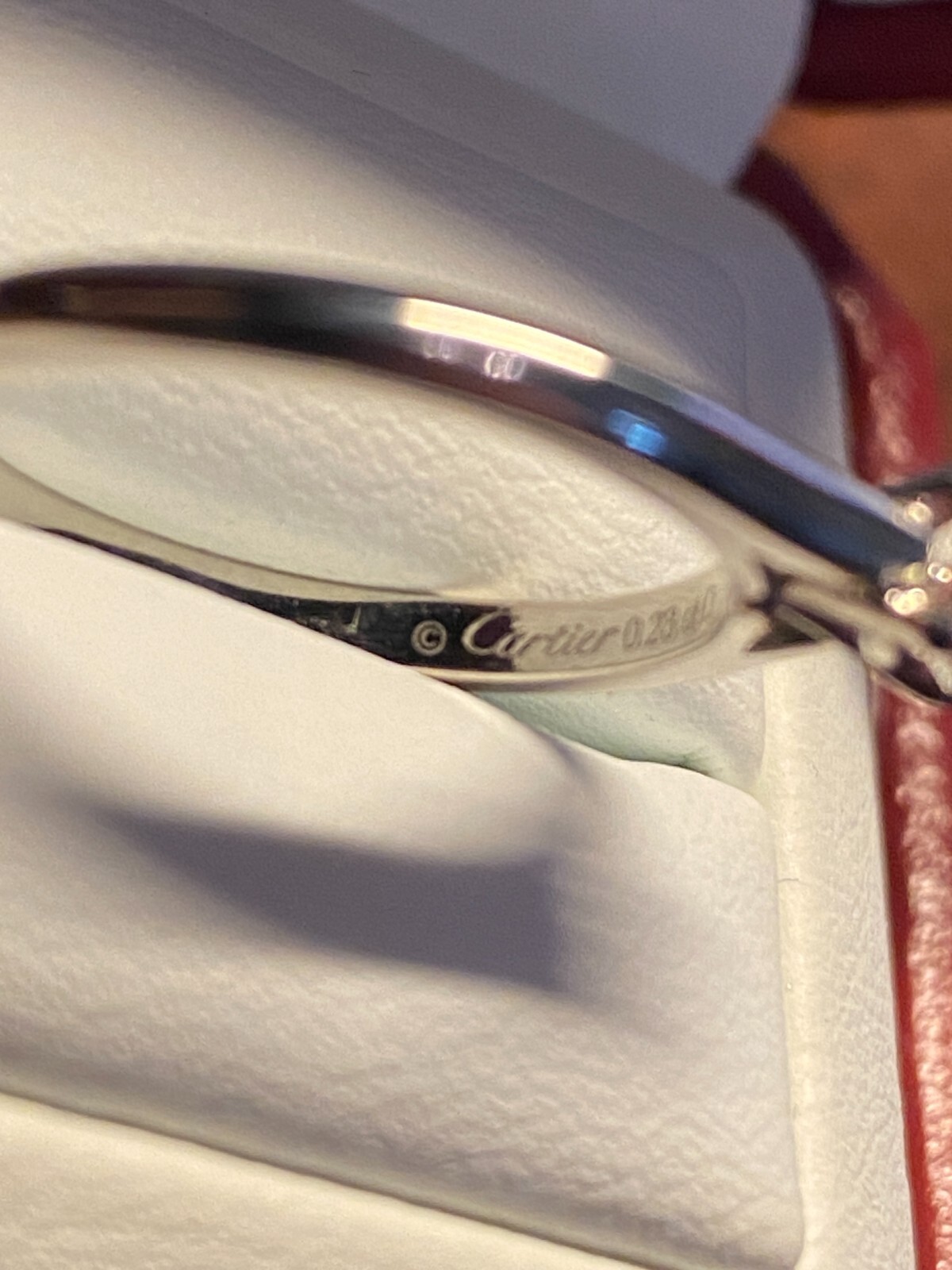 CARTIER 0.23ct Round Brilliant E – VVS1 Diamond Platinum Engagement Ring Size 5
