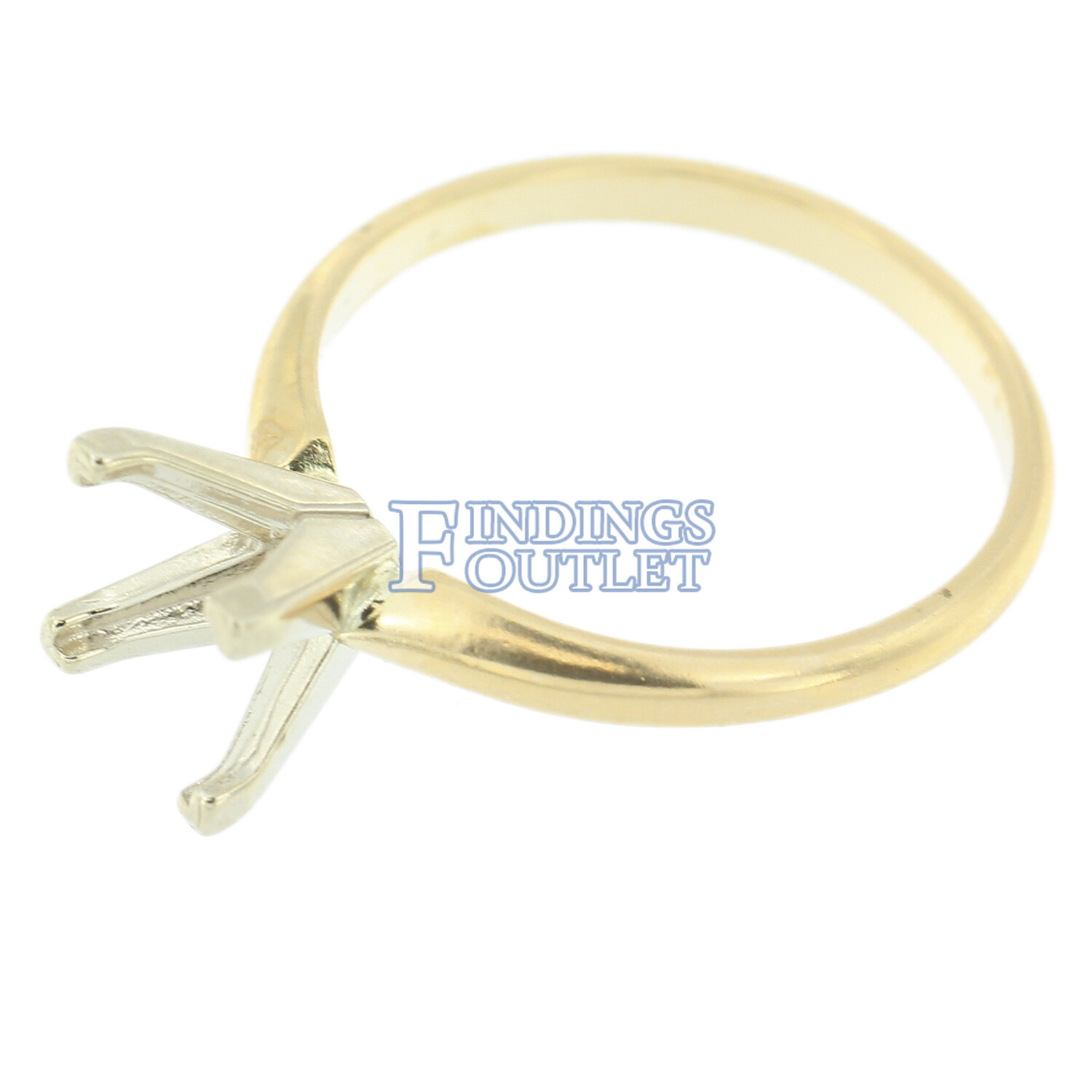 14K Yellow Gold Princess Engagement Solitaire Ring 4Prong Mounting Solid Setting