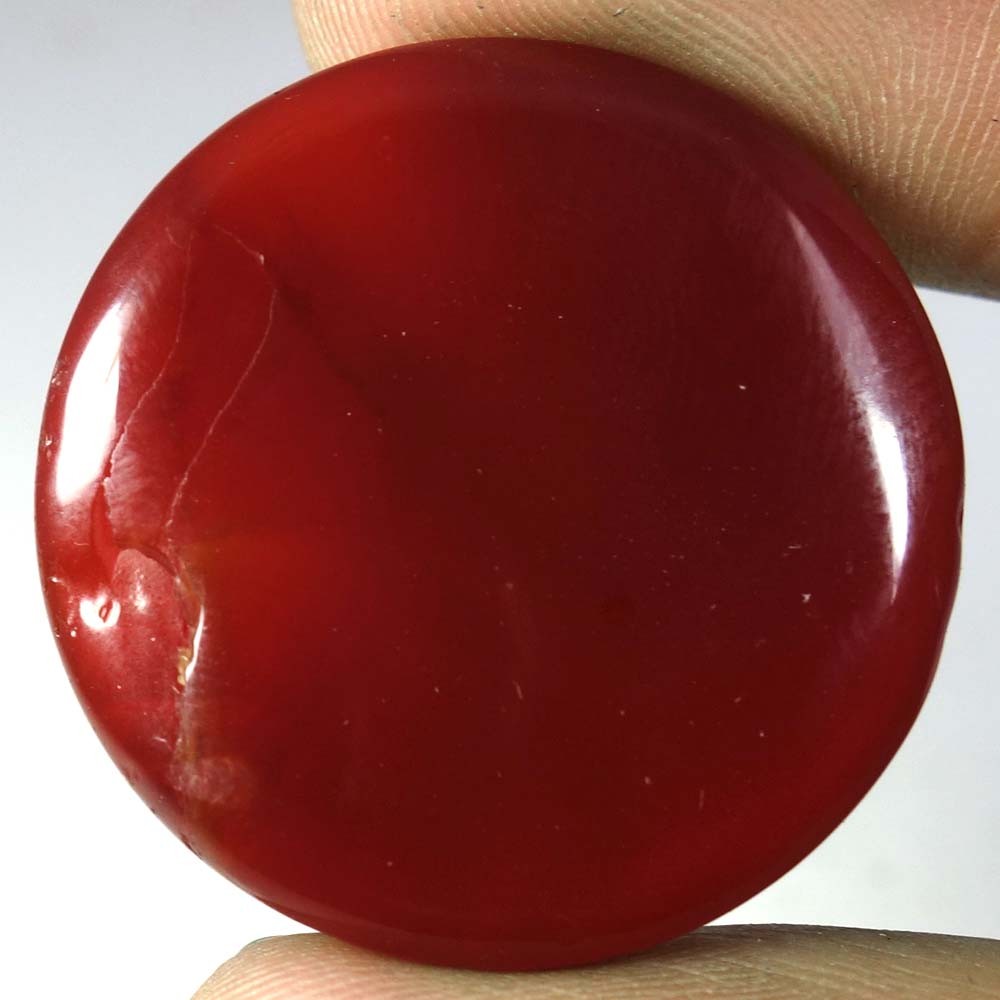 100% Natural Red Onyx Agate Round Cabochon Gemstone 56.00Cts 31x 31x 07mm