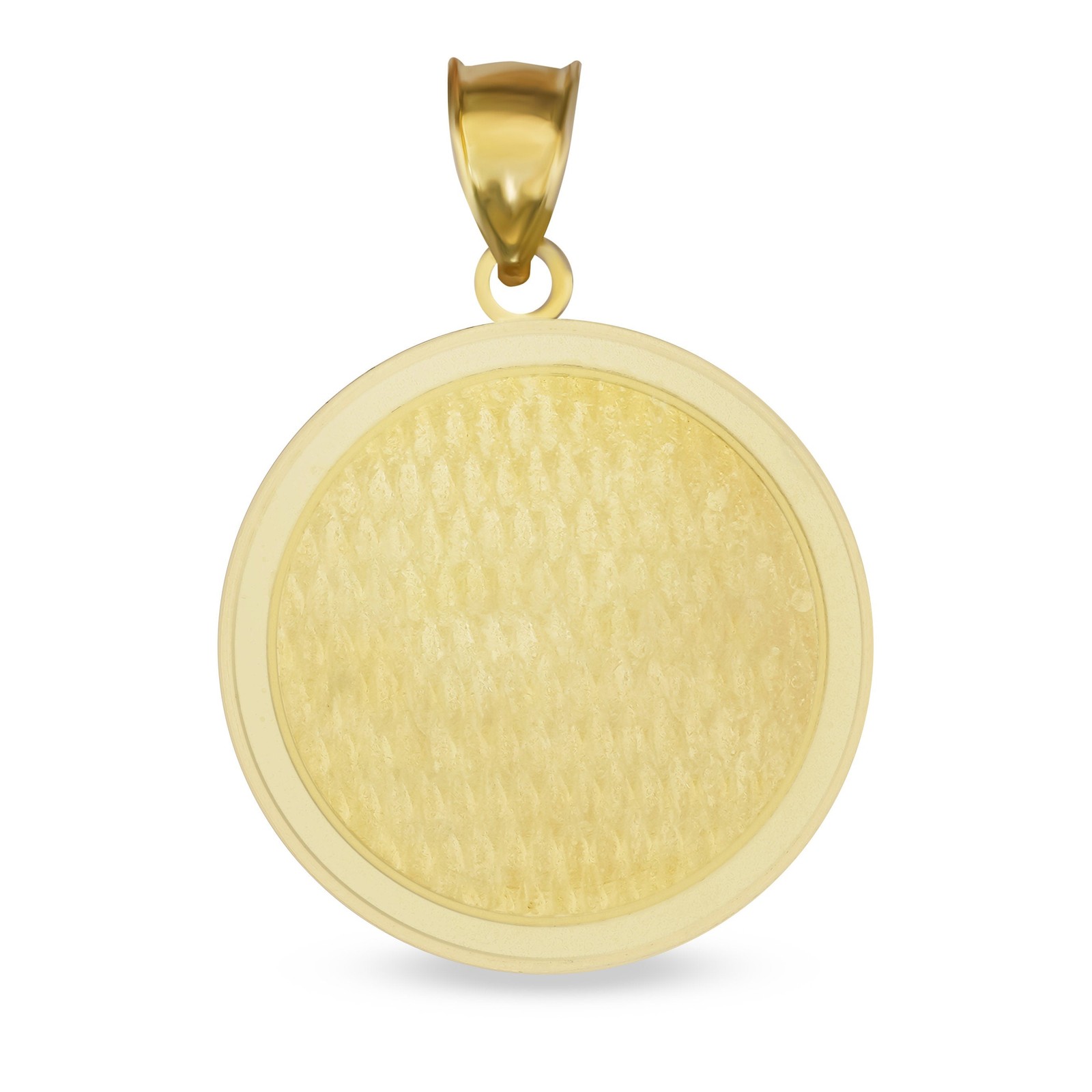 10k Gold Memorial Picture Classic DC Round Pendant Necklace