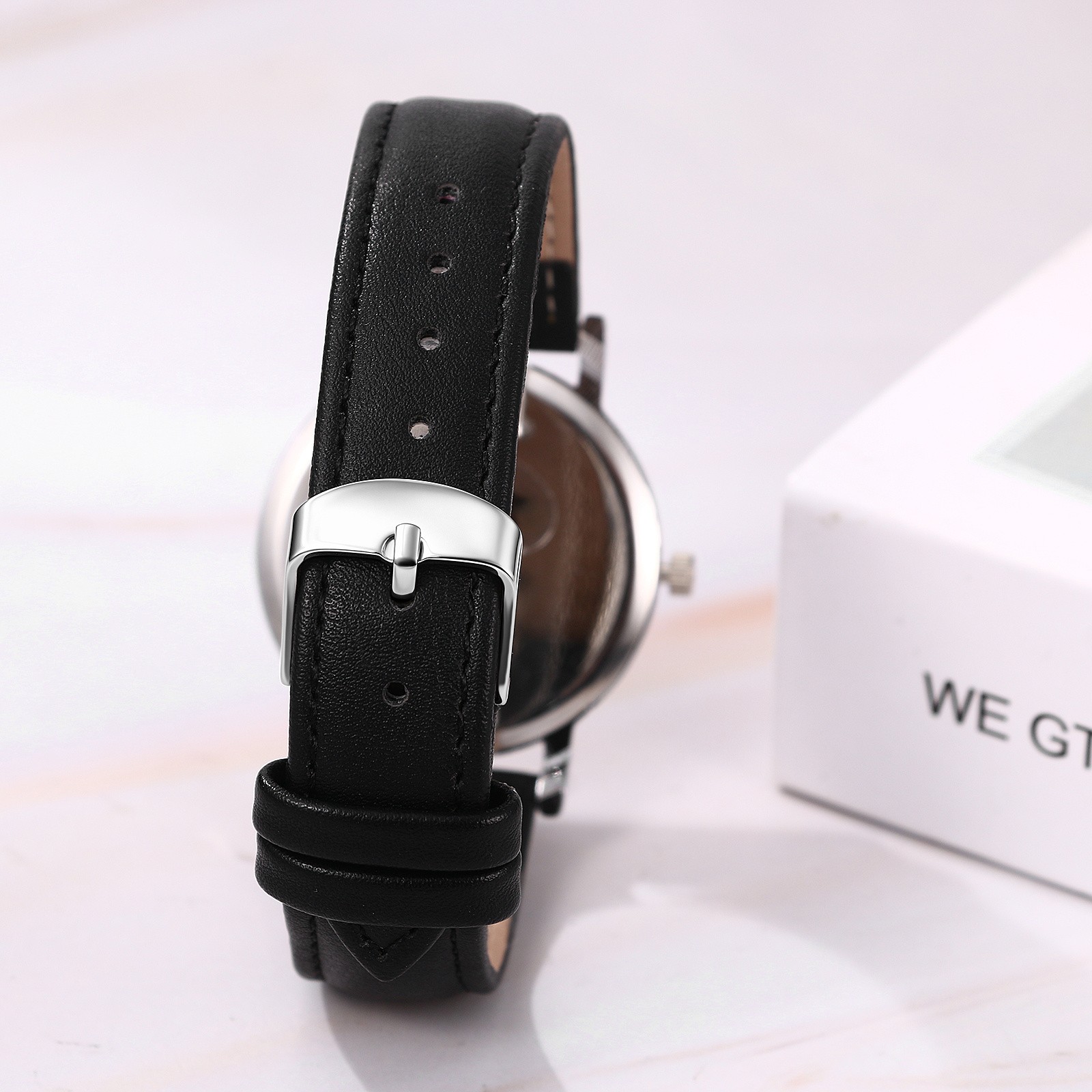Womens Men Leather Band Easy Reader 24H/12H Dial Pulse Calculation Medical Watch