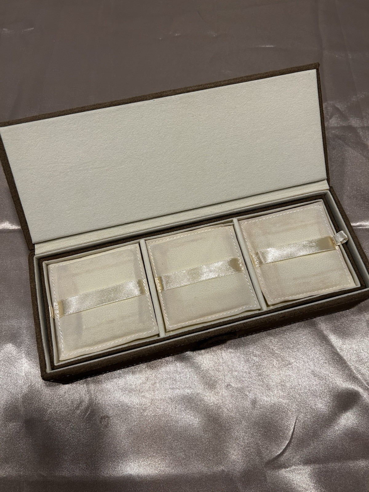 PANDORA Travel Jewelry Box 3-Tier Organizer – W/ Tool & Sealed Cloth Brown