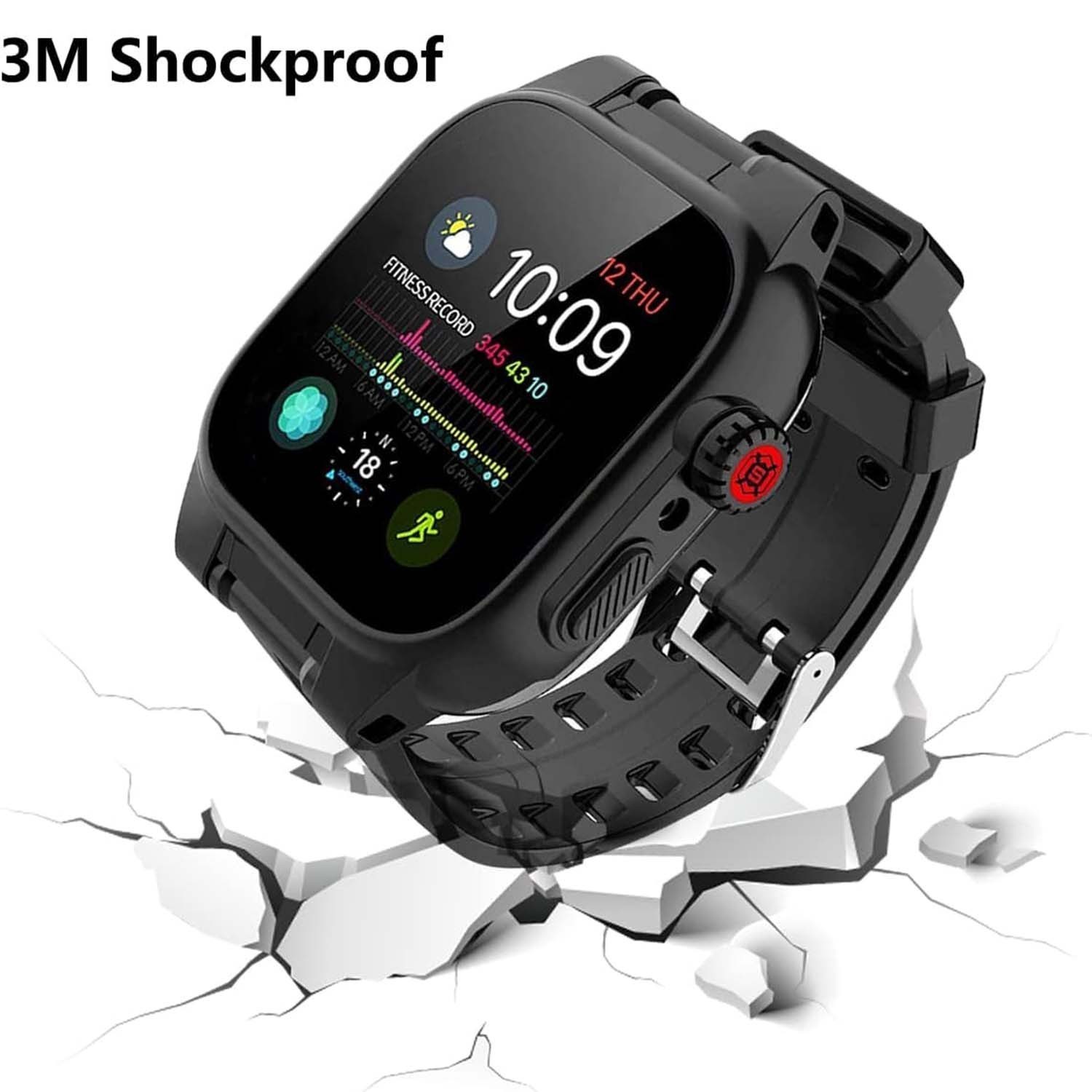 For Apple Watch Series 11 10 9 8 7 6 5 4 3Military iWatch Band Strap+Rugged Case