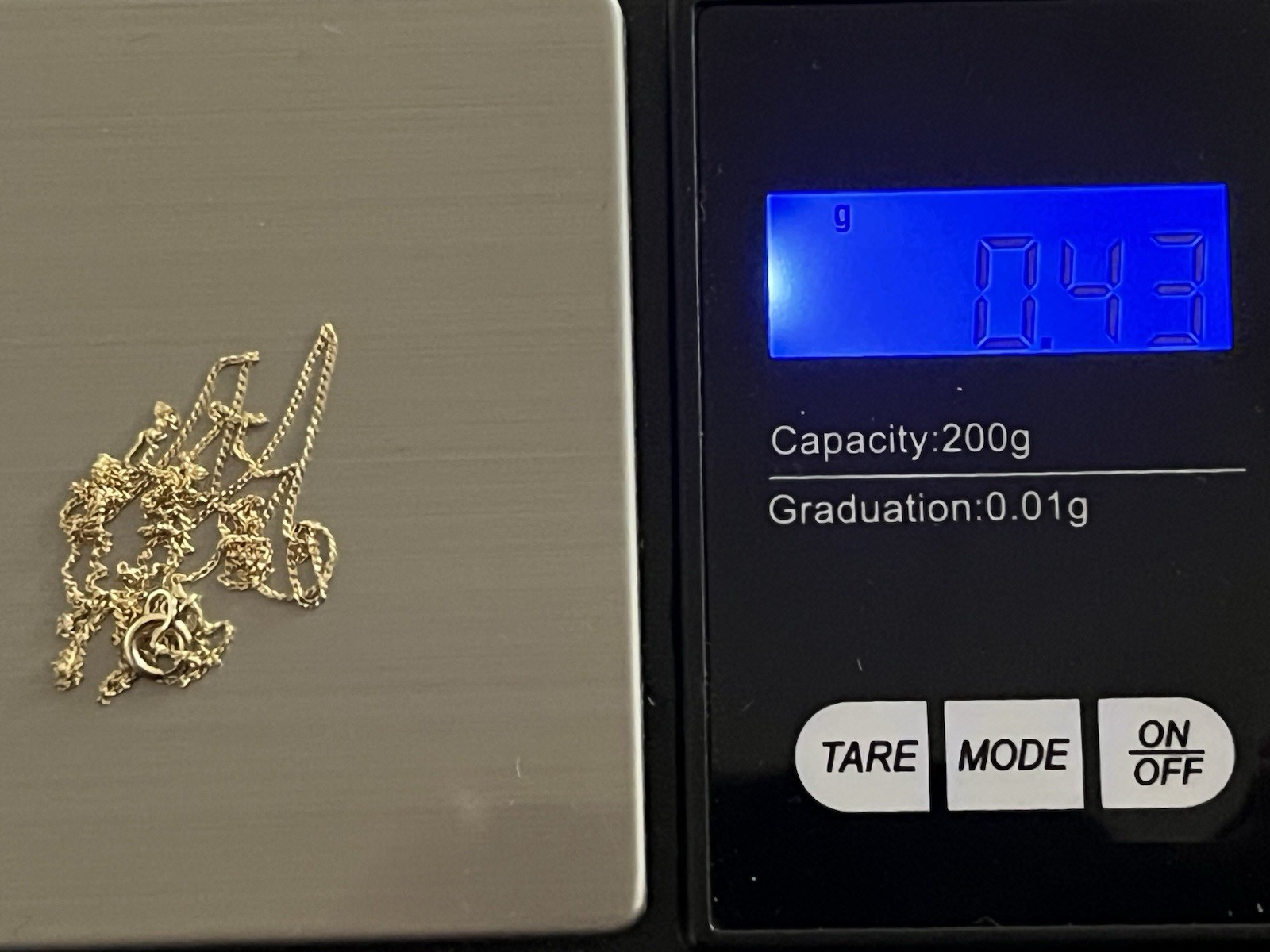 9 k YELLOW GOLD Curb Chain 45.5 cm