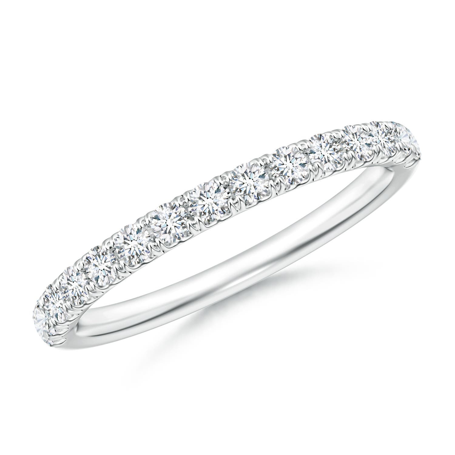ANGARA 0.43 Ct Lab Grown Diamond Half Eternity Wedding Ring in Sterling Silver