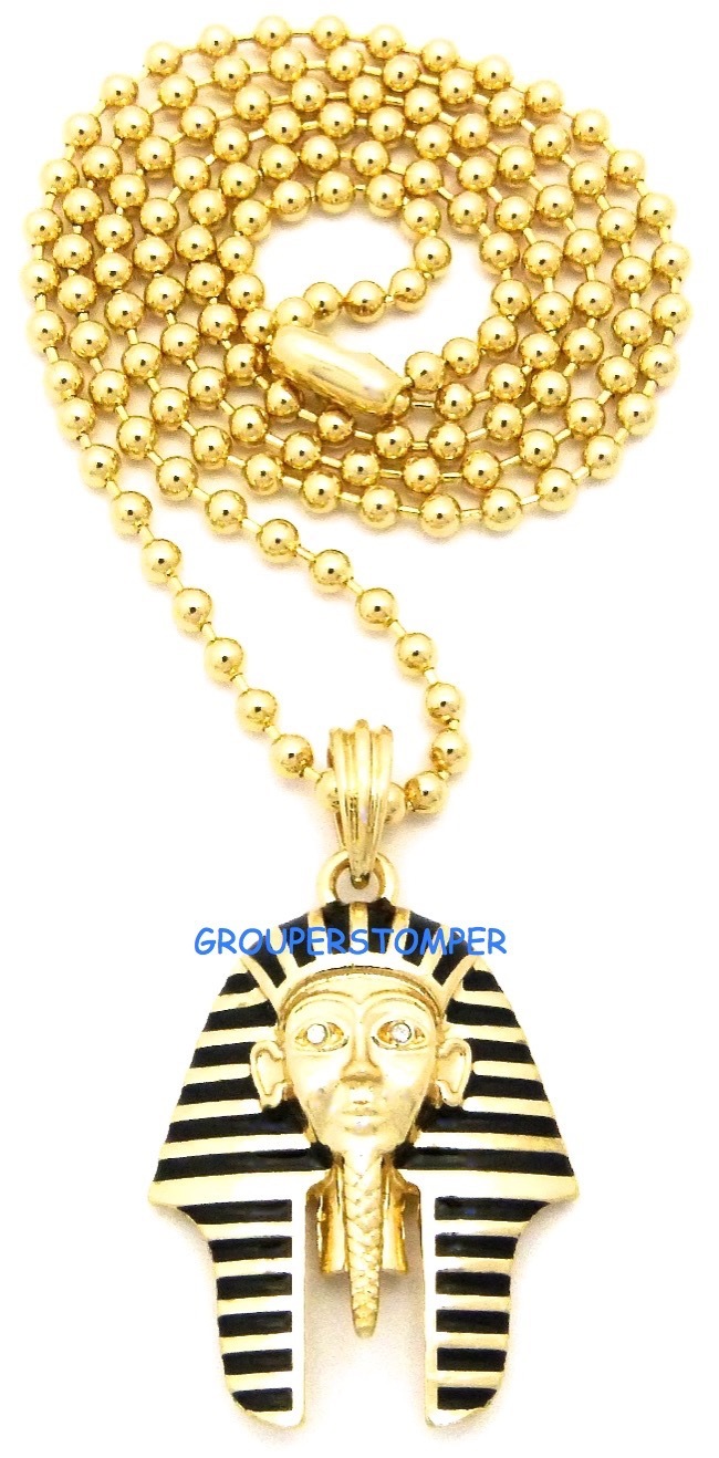 Pharaoh New Egyptian Two Toned Eyes Pendant 27 Inch 3mm Ball Chain