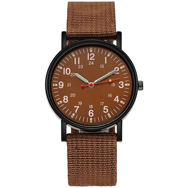 Men’s Military Army Luminous 24 Hours Dial Nylon Strap Date Quartz Wrist Watch