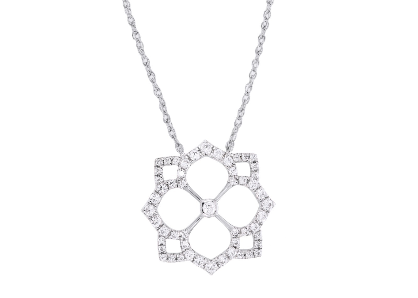 0.45 Ct Round Cut Lab Grown Diamond Necklace Pendant 925 Sterling Silver / Solid