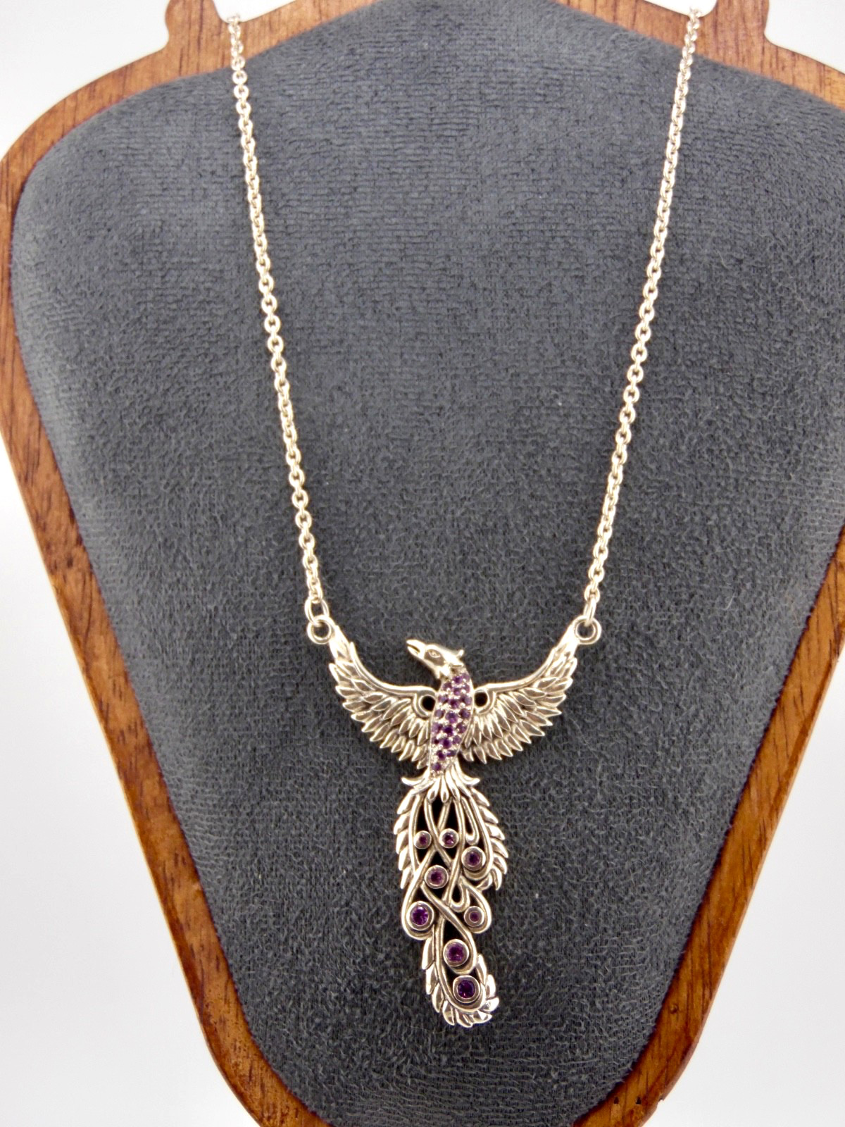Peter Stone Sterling Phoenix Necklace Pendant “Honor Thy Flying Phoenix” 925