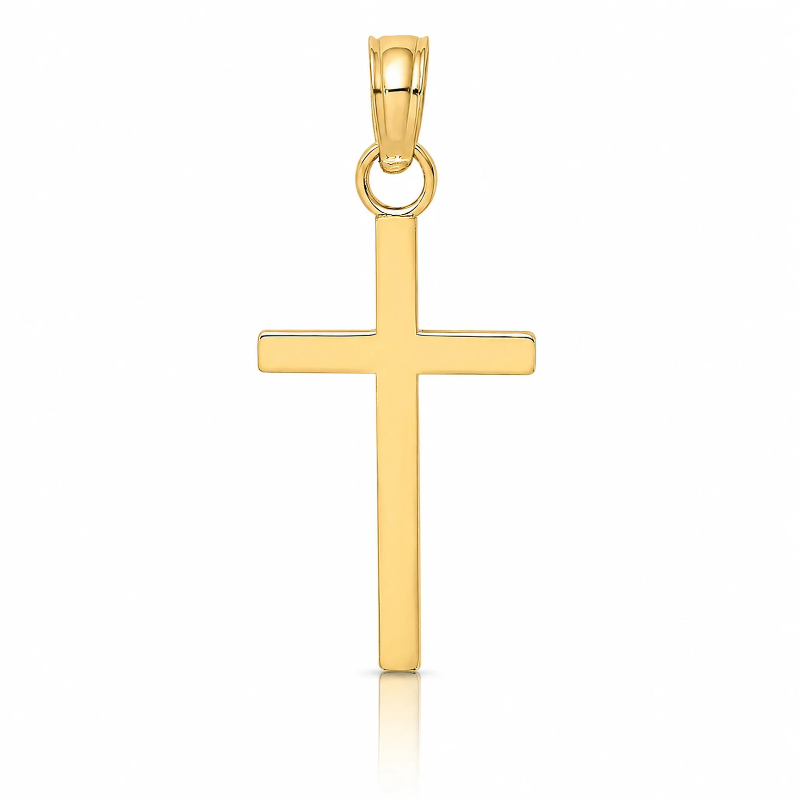 10K / 14K Yellow Gold Polished Small Cross Charm