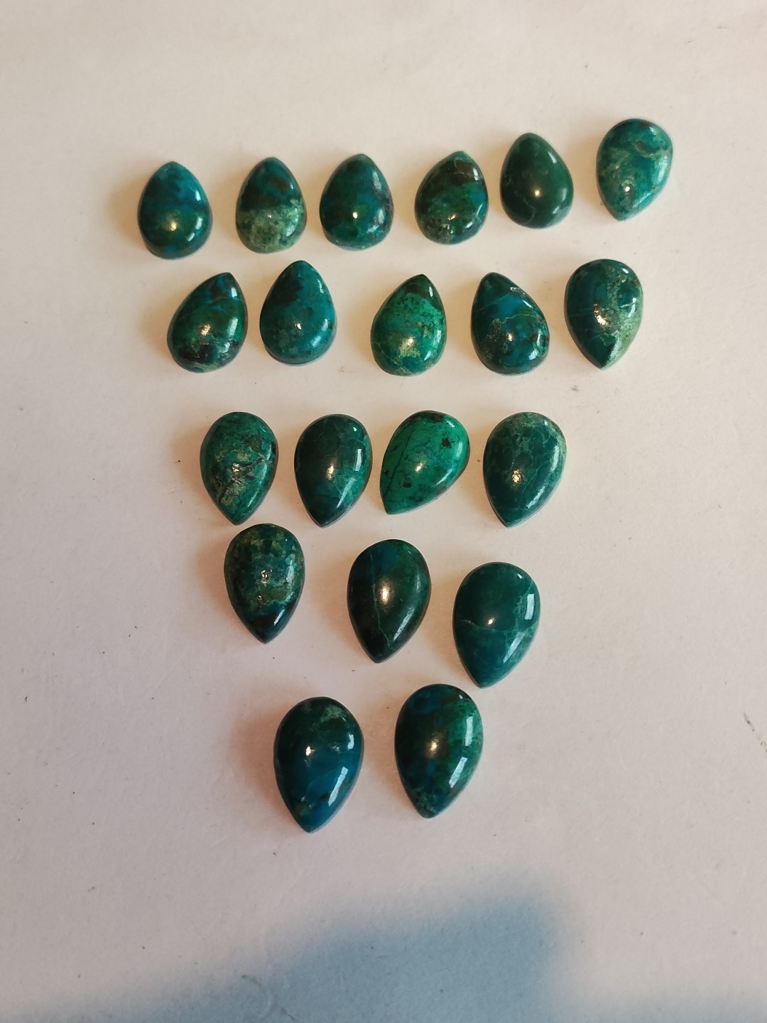 Chrysacolla Calibrated Cabochons 10x15mm 100cts Super Nice Cuts