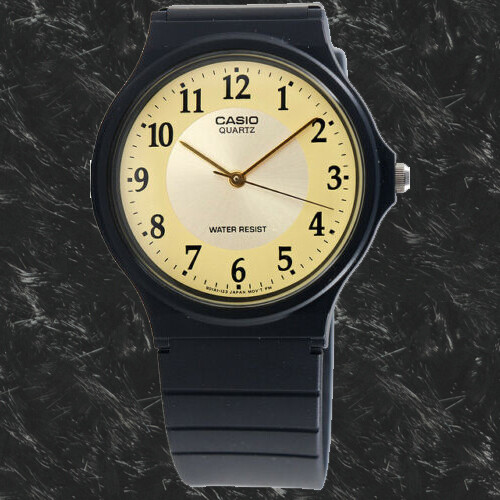Casio MQ24-9B3 Gold Analog Watch Classic Sport Yellow Resin Band New