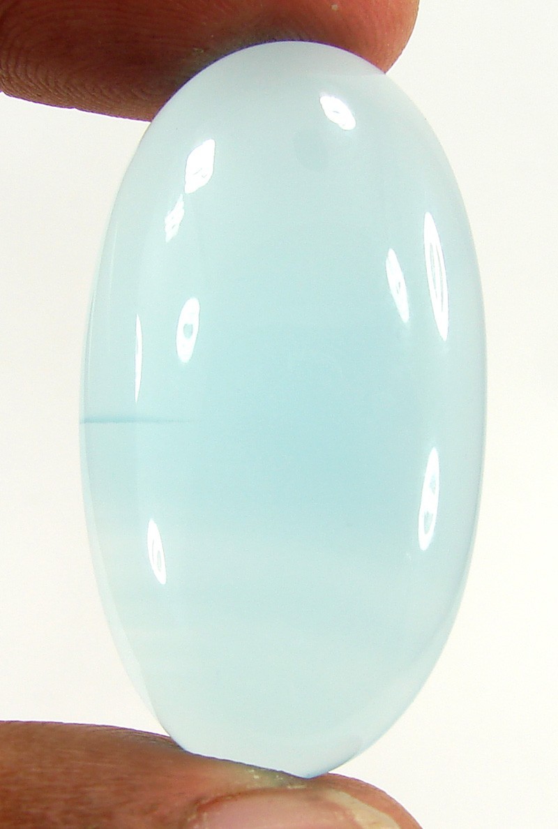 48.85 Ct Natural Blue Chalcedony Loose Gemstone Oval Cab Wire Wrap Stone – 11060
