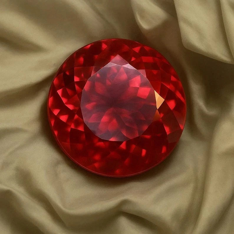 14.50 CT Natural Blood Red Painite Round Cut Certified Loose Gemstone Myanmar