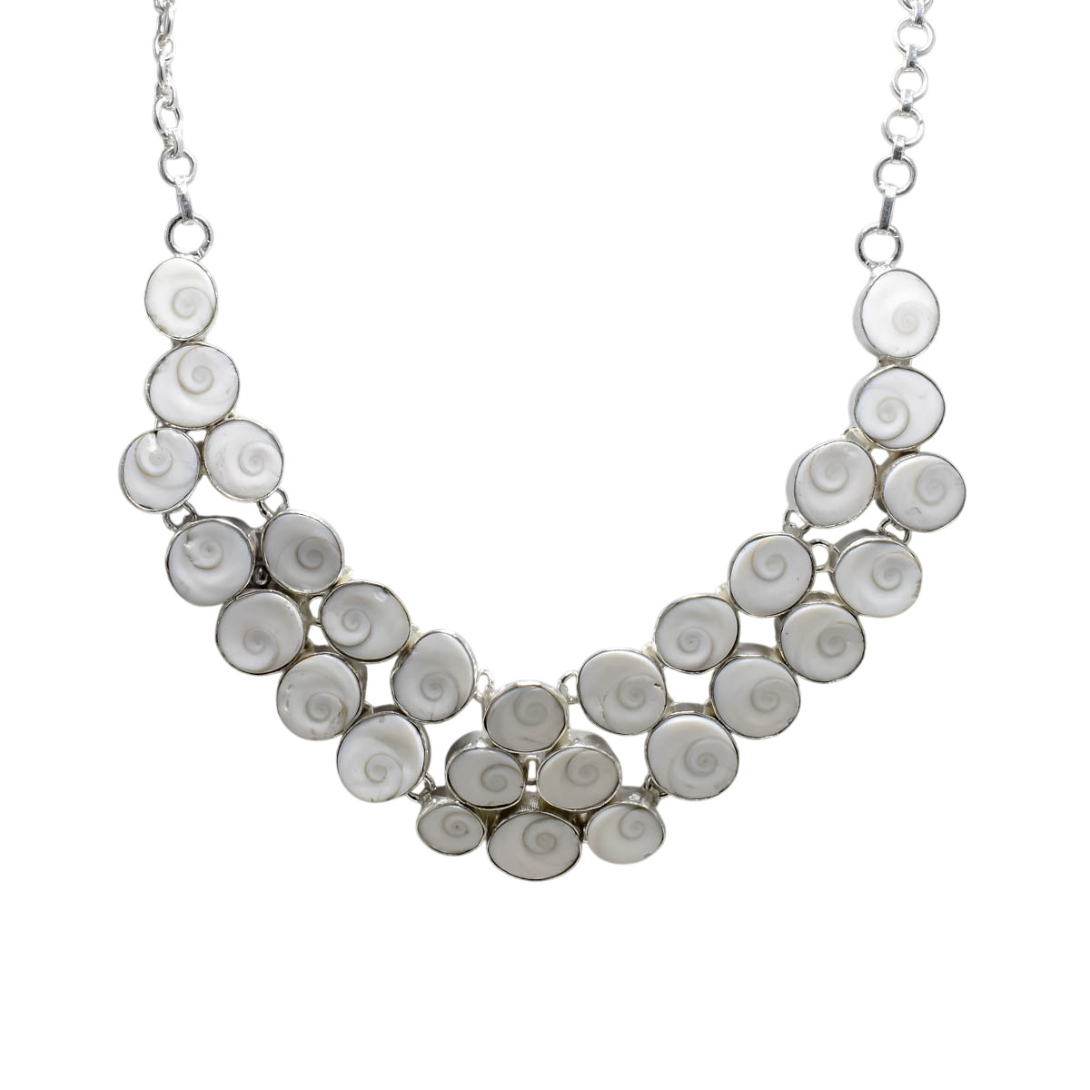 925 Sterling Silver Natural Shiva Eye Gemstone Handmade Jewelry Necklace Size-18
