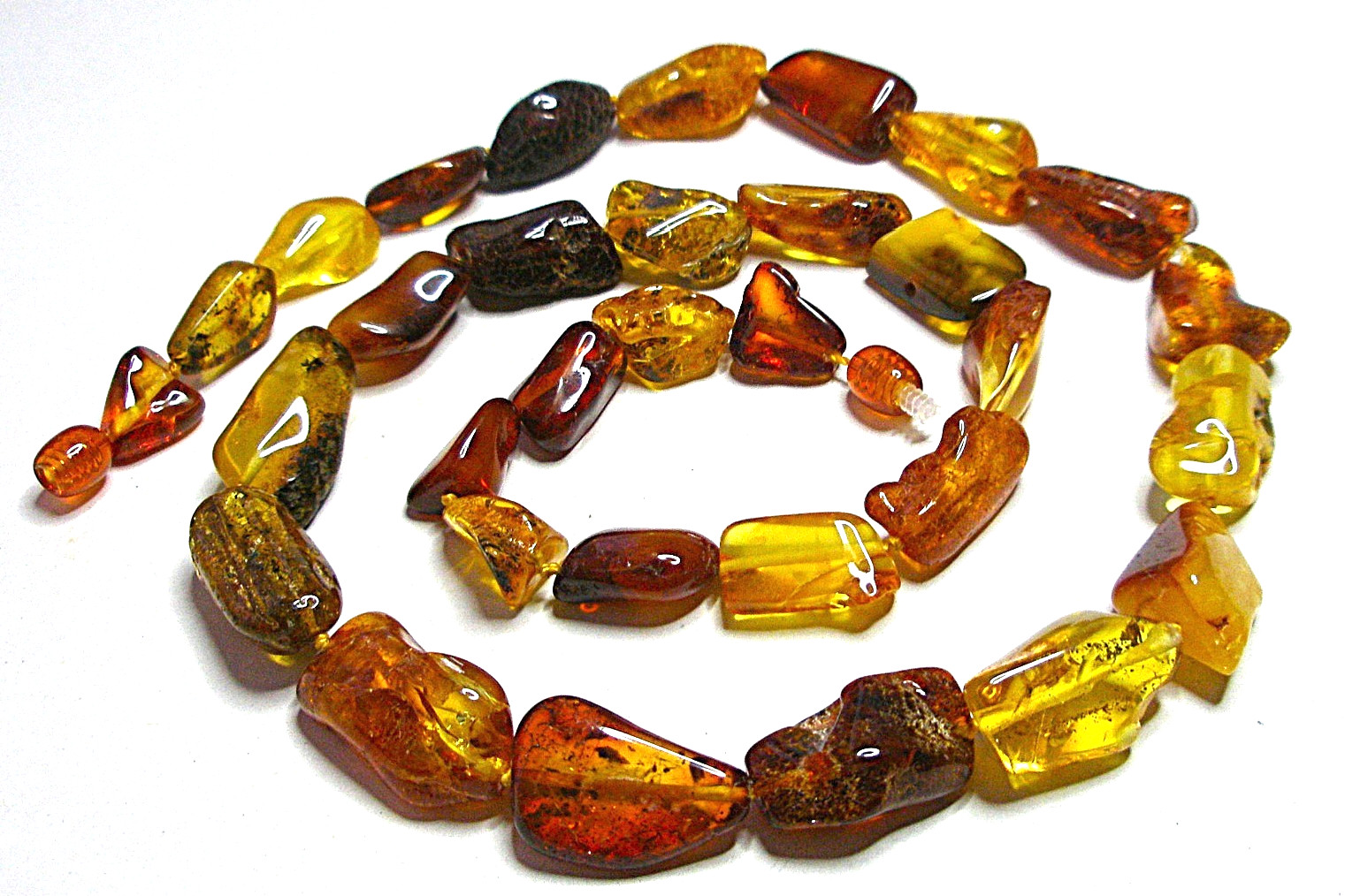 Genuine Polished Baltic Amber Necklace Multicolor 60 cm! – 23.5 inch, Handmade